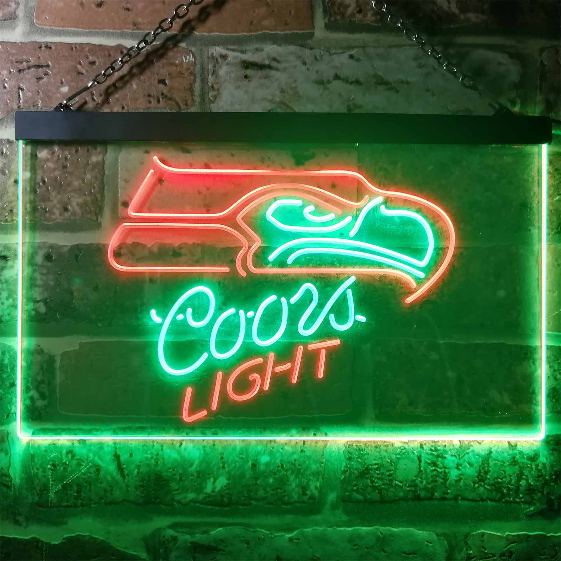 Seattle Seahawks Coors Light Dual Color LED Neon Sign ProLedSign