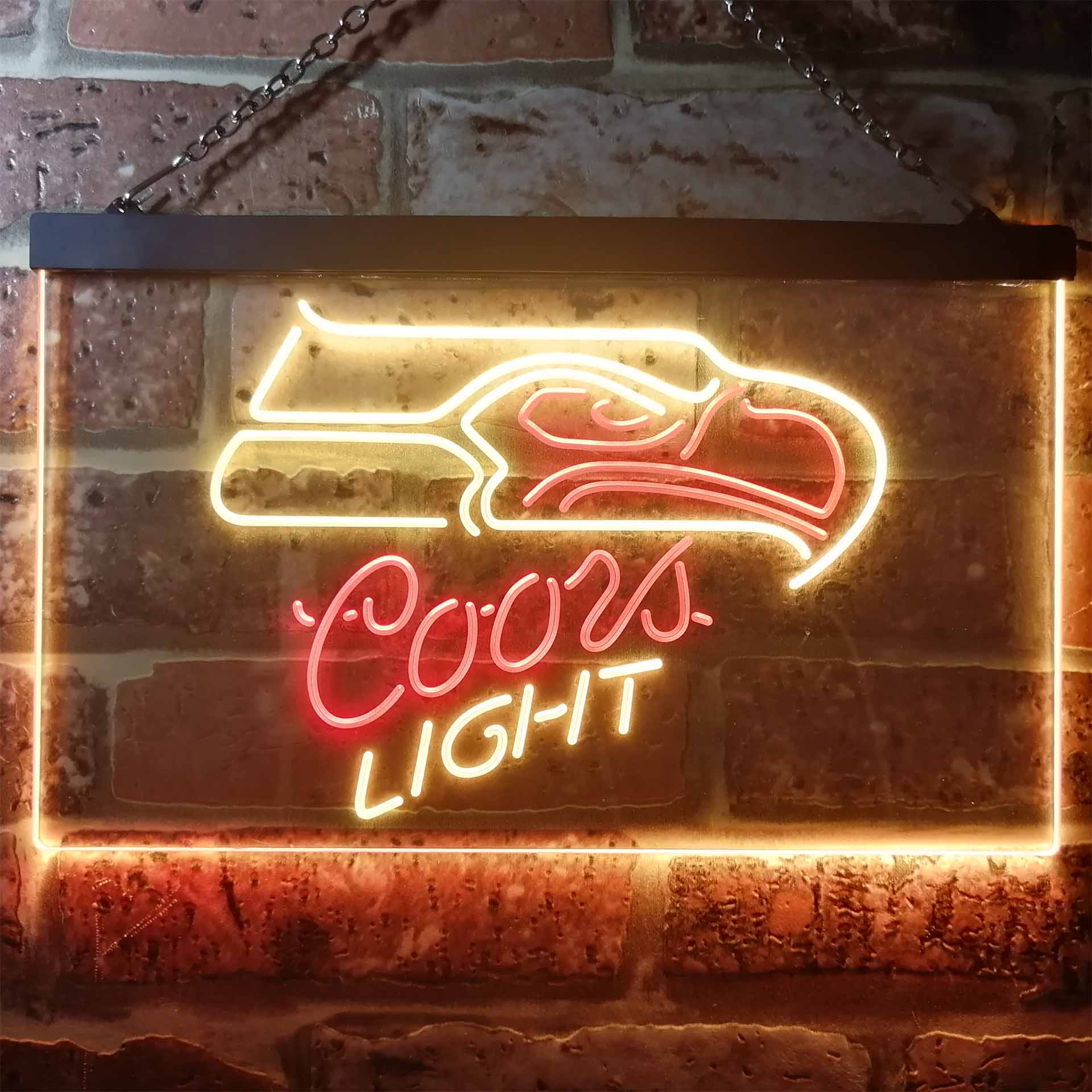 Seattle Seahawks Coors Light Dual Color LED Neon Sign ProLedSign