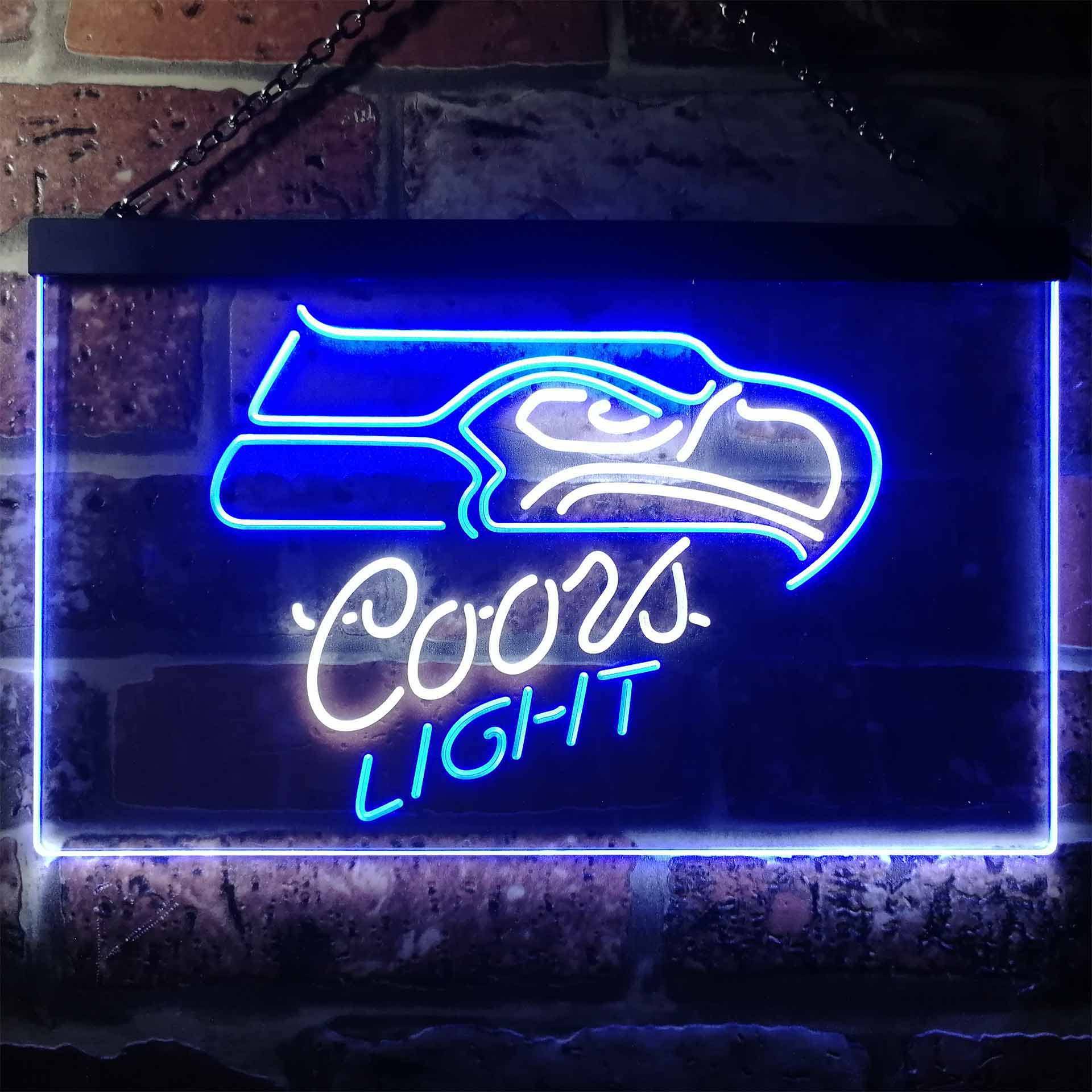 Seattle Seahawks Coors Light Dual Color LED Neon Sign ProLedSign