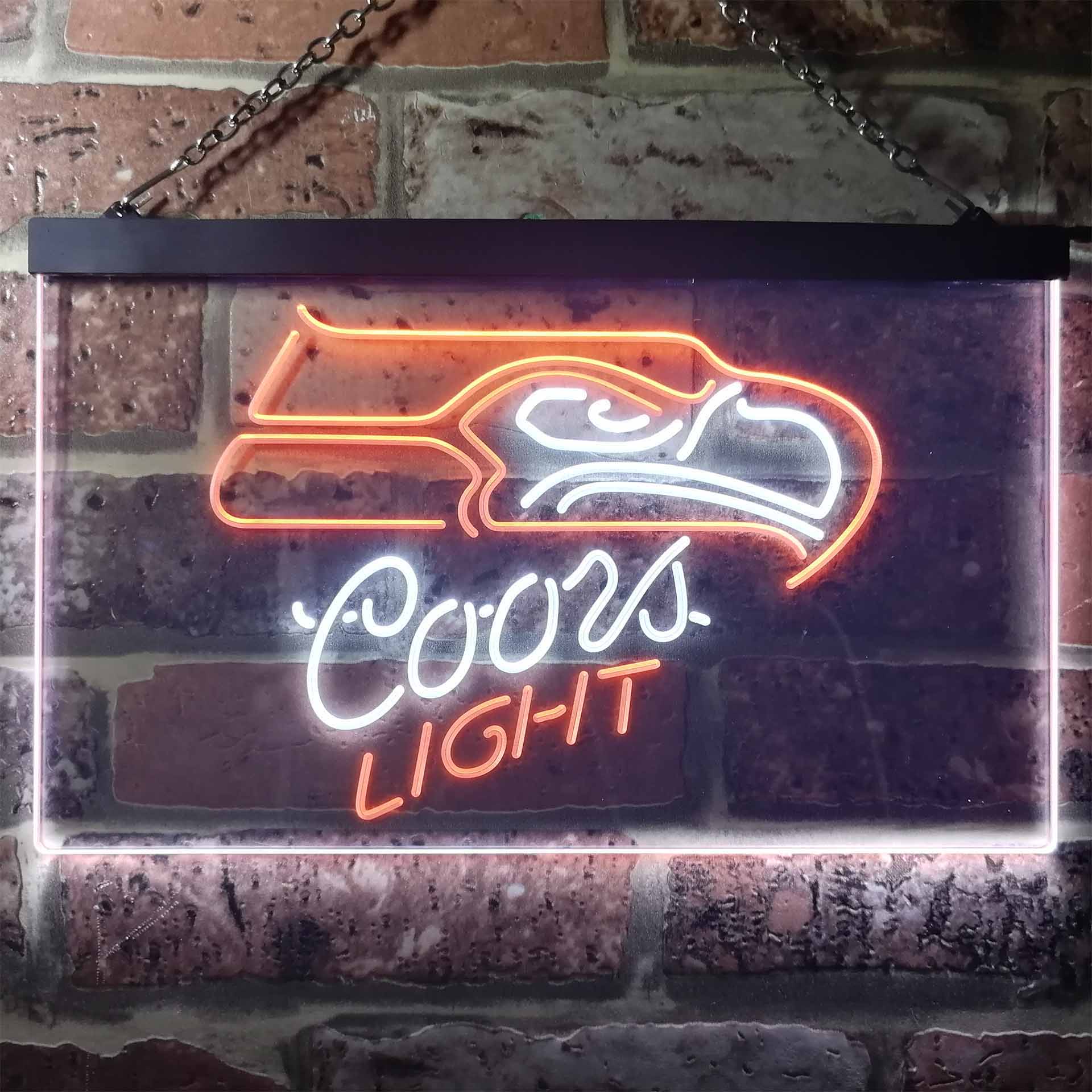 Seattle Seahawks Coors Light Dual Color LED Neon Sign ProLedSign