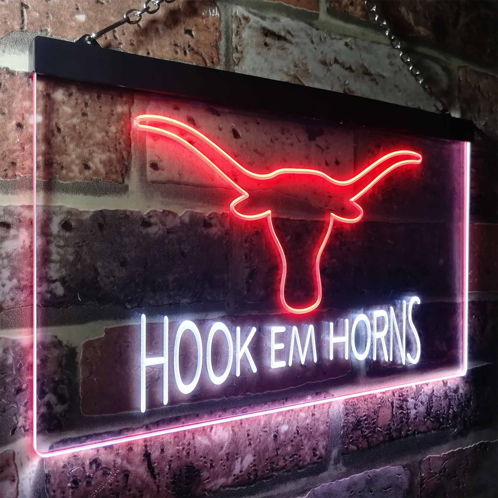 Hook Em Horns University of Texas LED Neon Sign, NCAA College Gift
