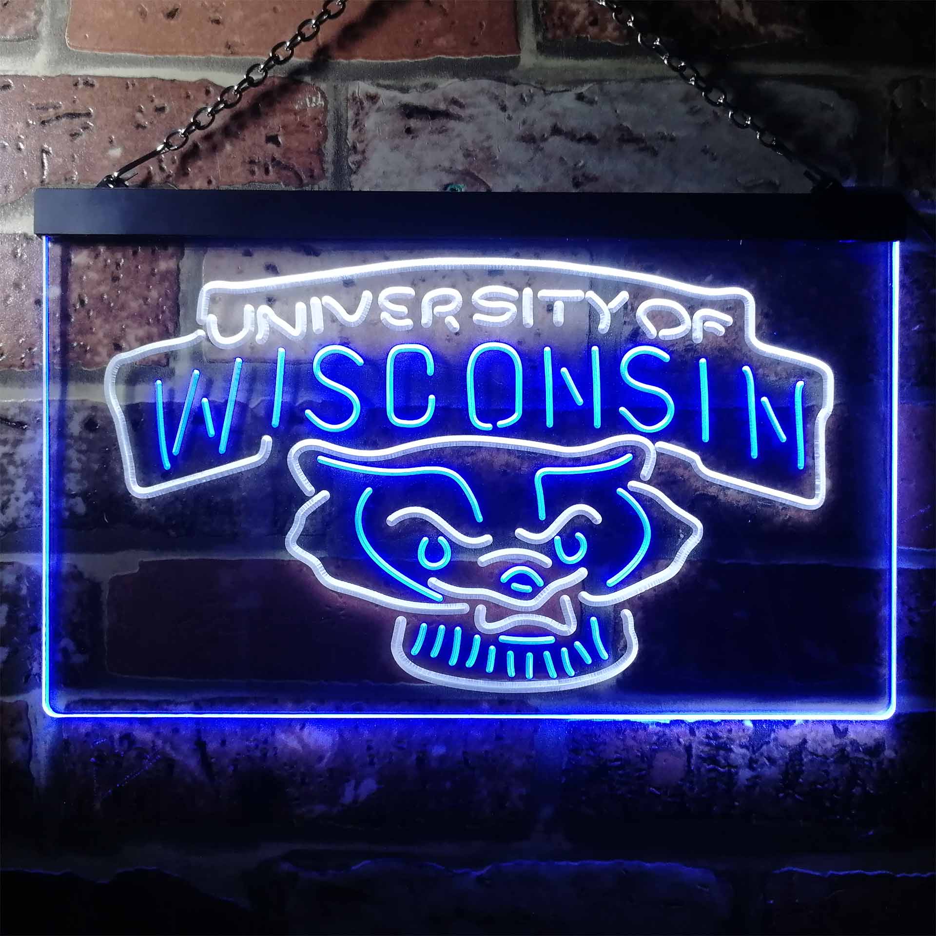 Wisconsin Badgers Dual Color LED Neon Sign ProLedSign