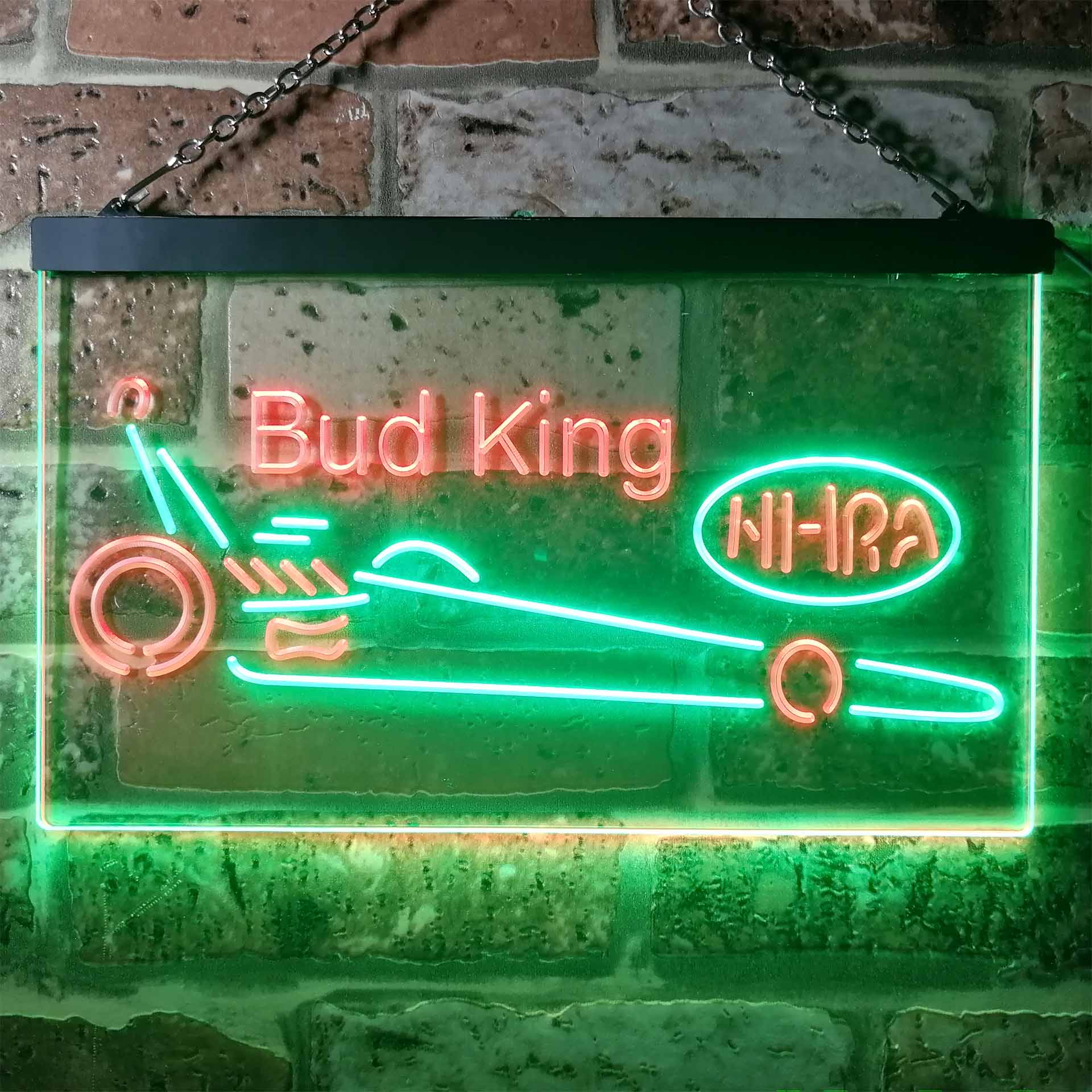 Bud King Nhra Dragster Dual Color LED Neon Sign ProLedSign