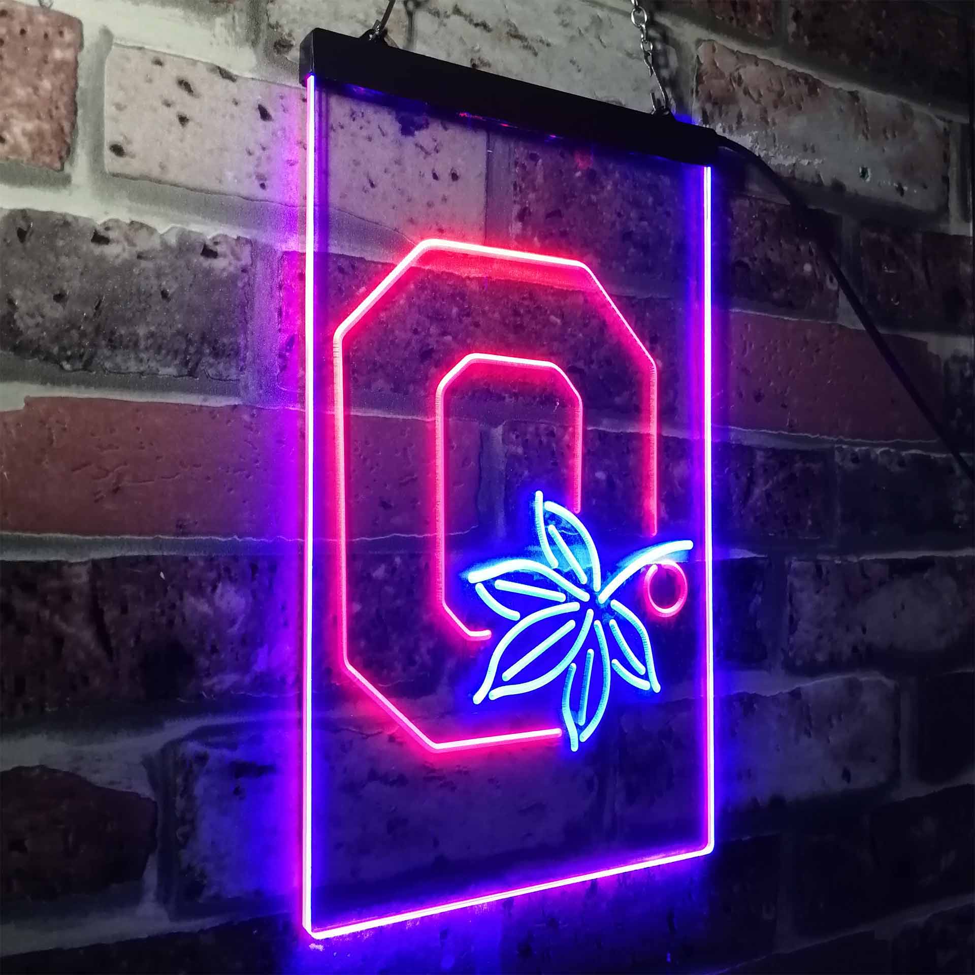 Ohio State Buckeyes Leaf Neon-Like LED Sign - ProLedSign