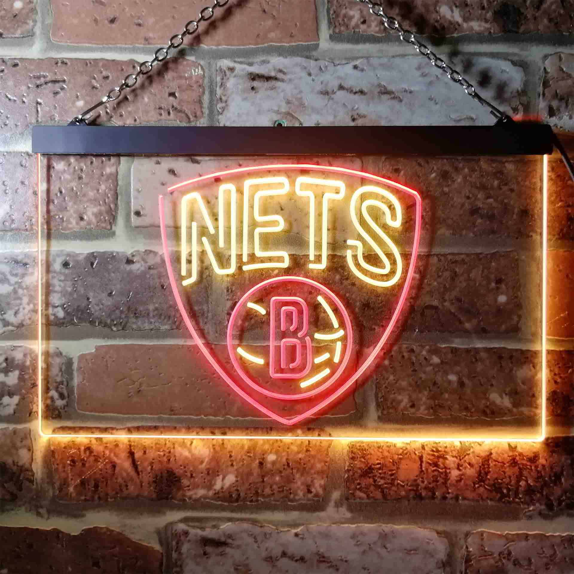 Brooklyn Nets basketball Dual Color LED Neon Sign ProLedSign
