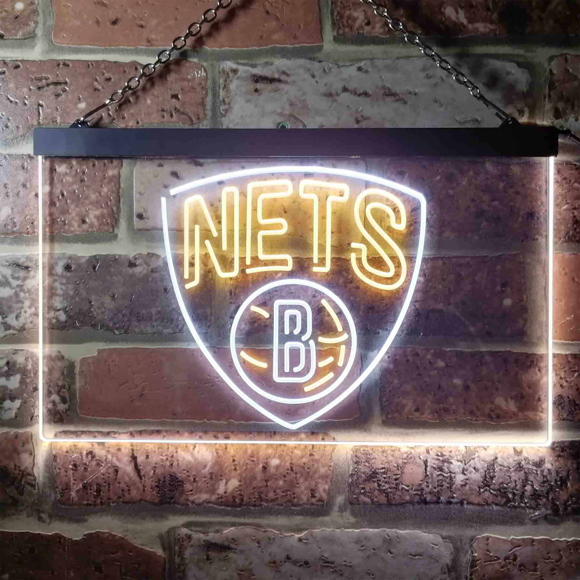 Brooklyn Nets basketball Dual Color LED Neon Sign ProLedSign