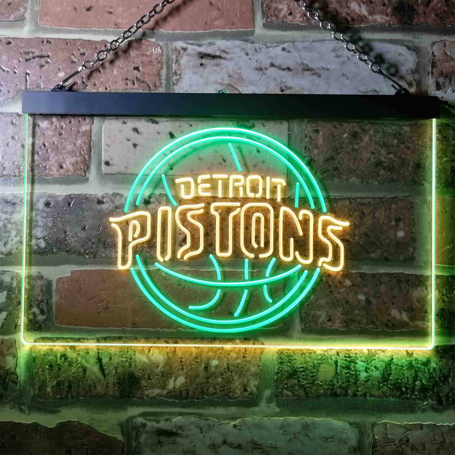 Detroit Pistons basketball Dual Color LED Neon Sign ProLedSign
