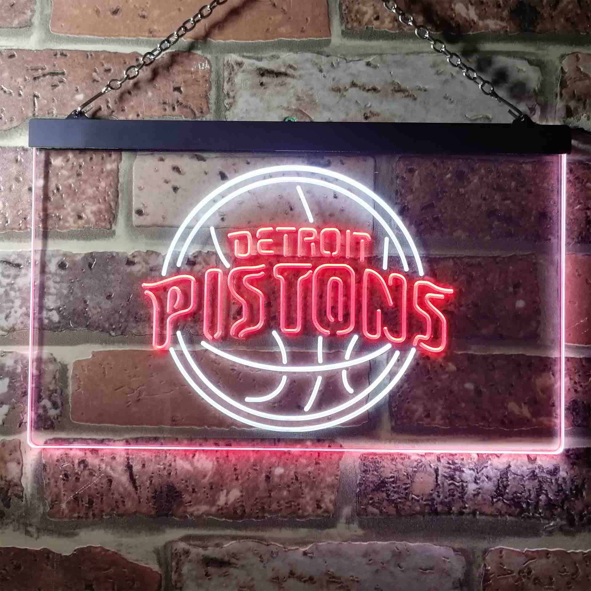 Detroit Pistons basketball Dual Color LED Neon Sign ProLedSign
