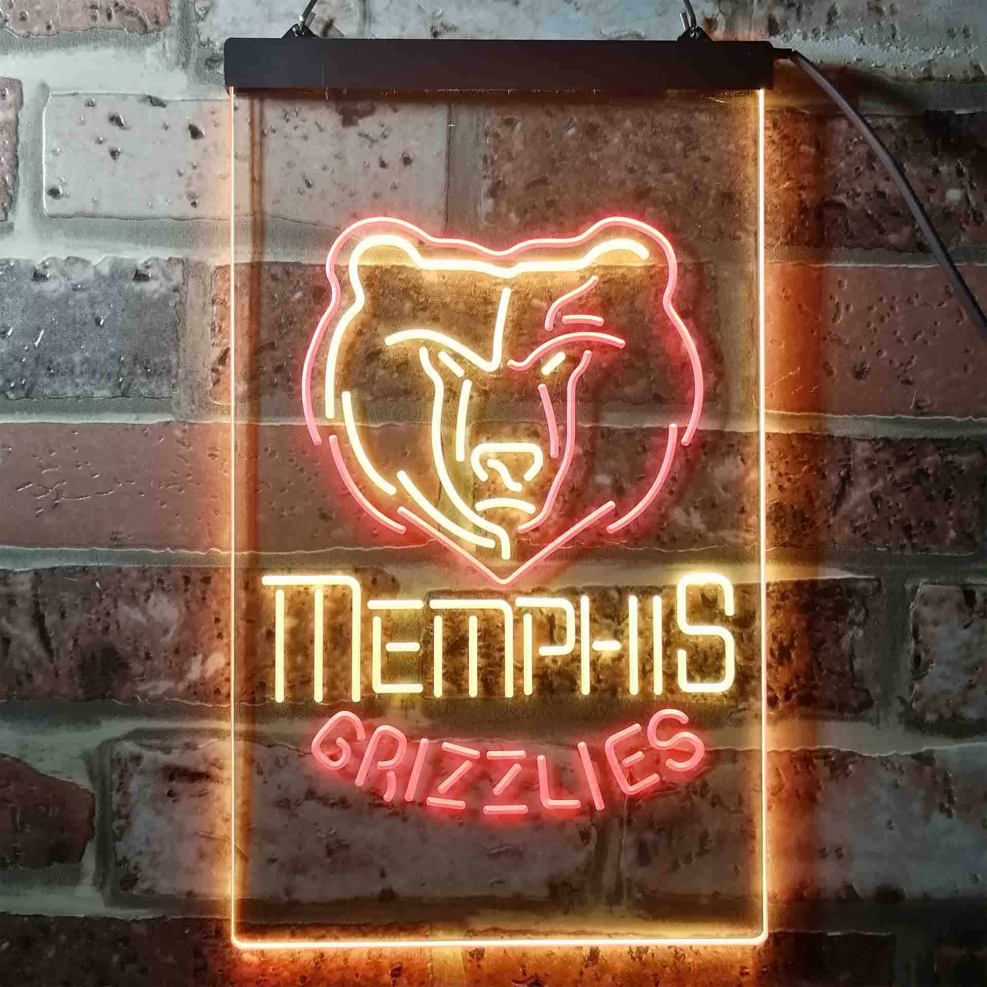 Memphis Grizzlies basketball Dual Color LED Neon Sign ProLedSign