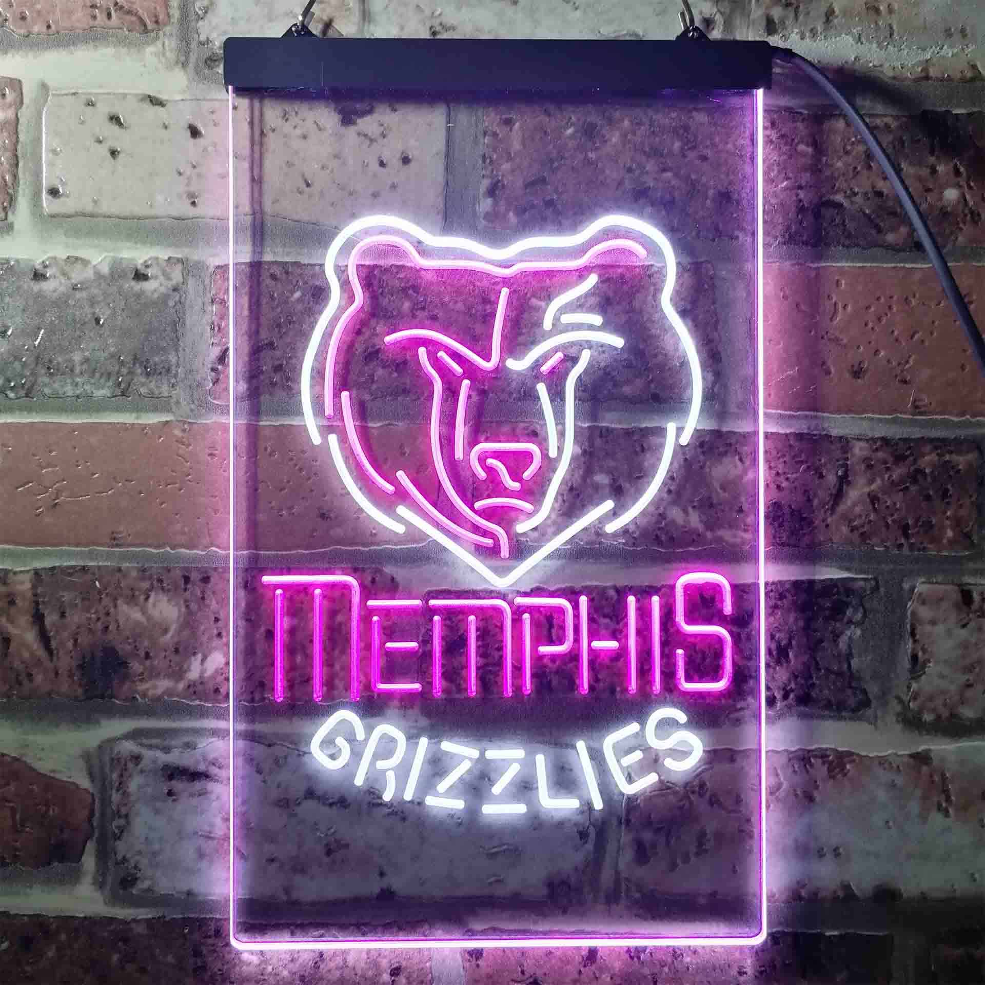 Memphis Grizzlies basketball Dual Color LED Neon Sign ProLedSign