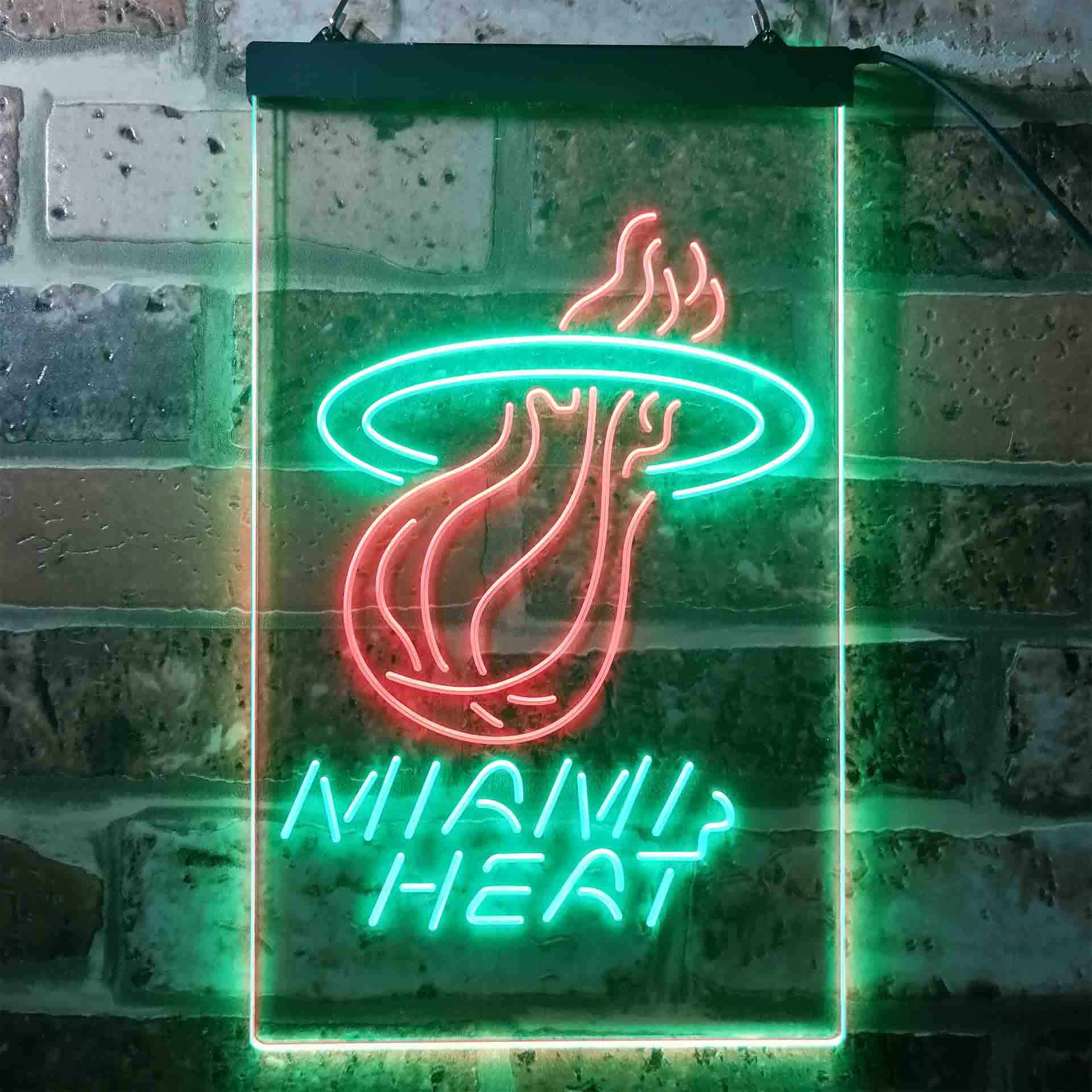 Miami Heat basketball Dual Color LED Neon Sign ProLedSign