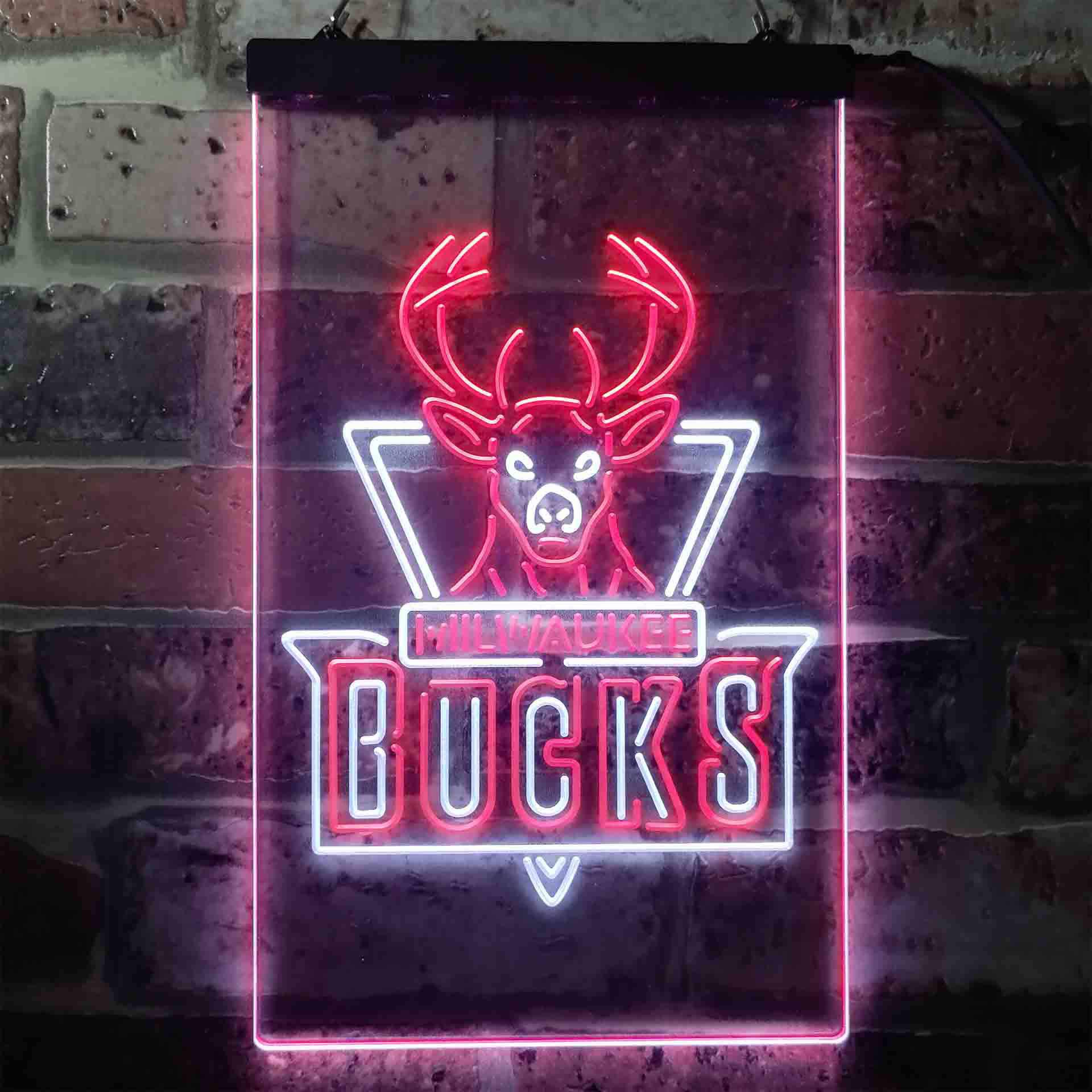 Milwaukee Bucks basketball Dual Color LED Neon Sign ProLedSign