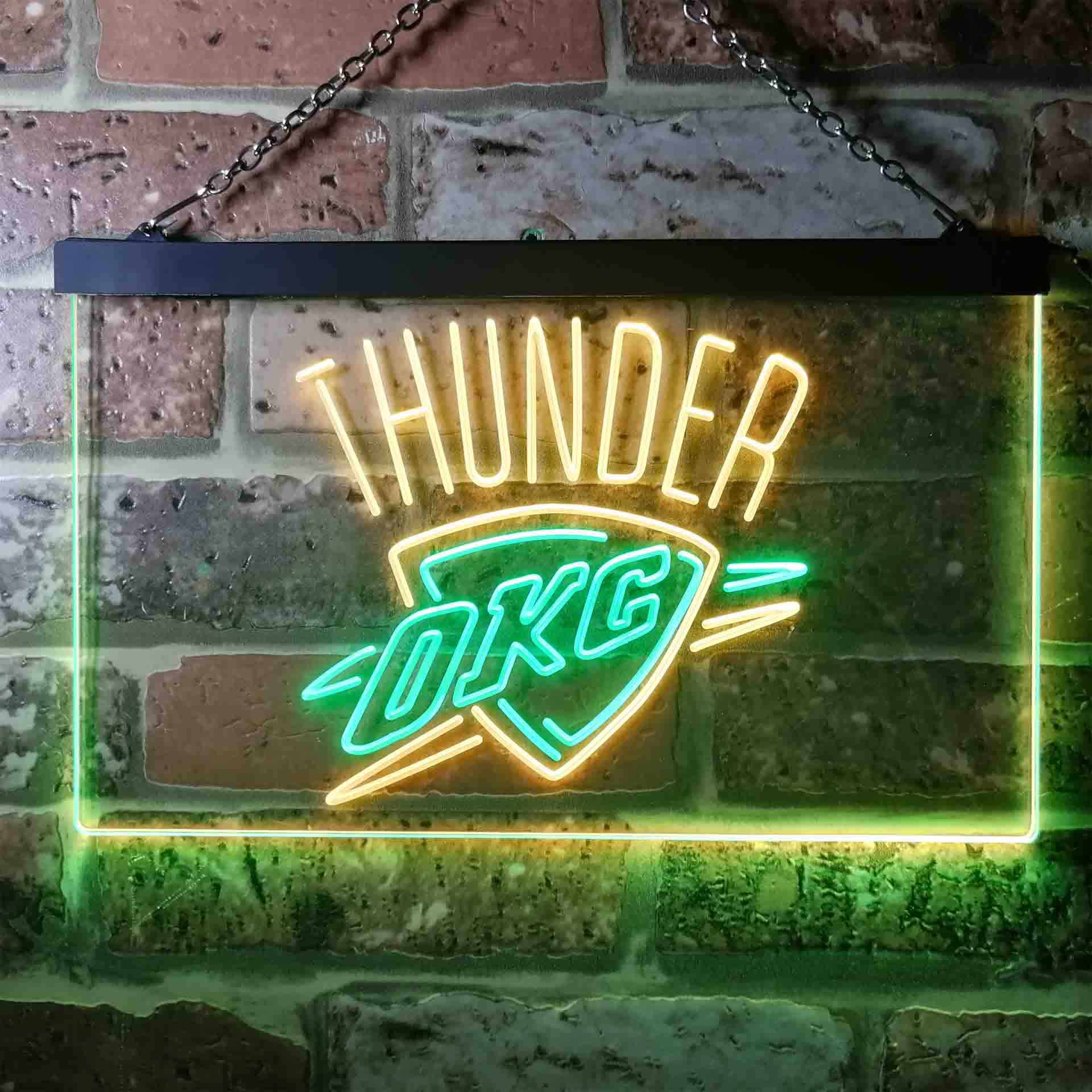 Oklahoma City Thunder basketball Dual Color LED Neon Sign ProLedSign
