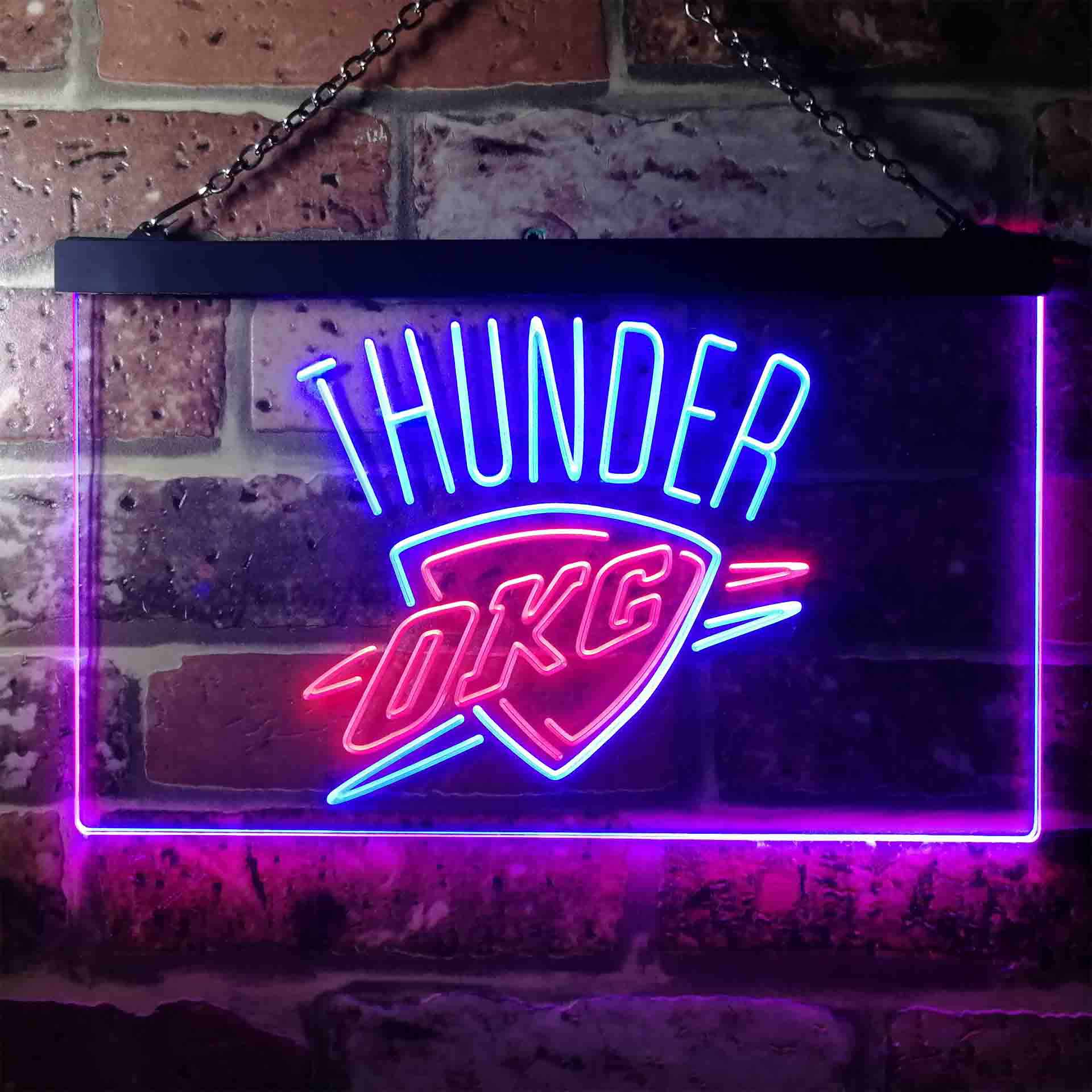 Oklahoma City Thunder basketball Dual Color LED Neon Sign ProLedSign
