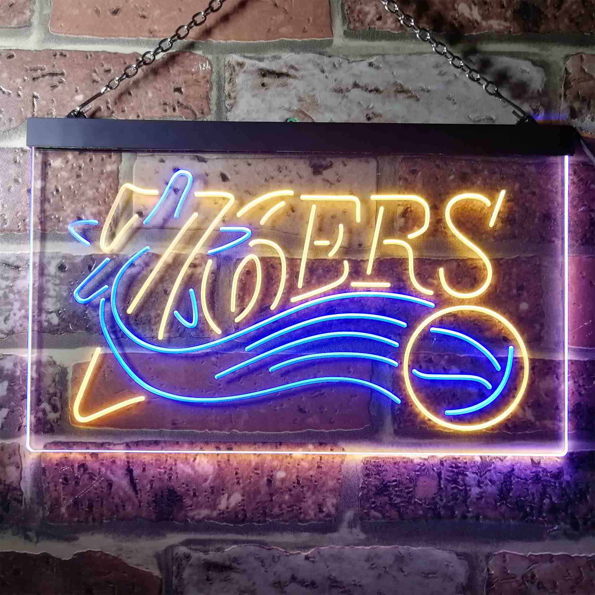 Philadelphia 76ers basketball Dual Color LED Neon Sign ProLedSign