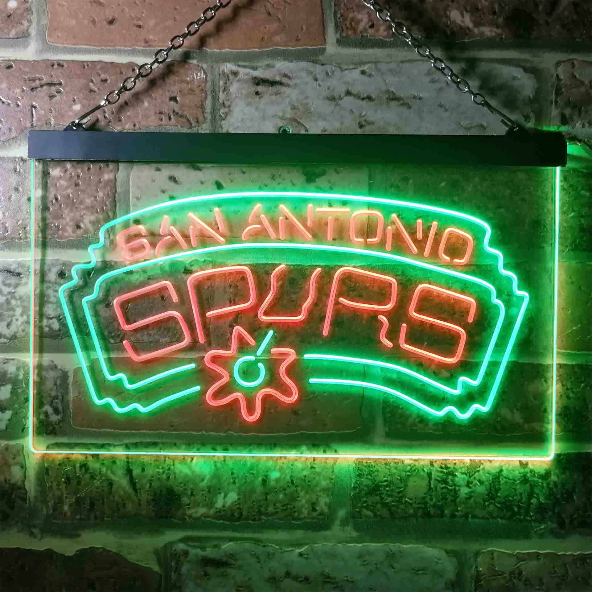 San Antonio Spurs basketball Dual Color LED Neon Sign ProLedSign