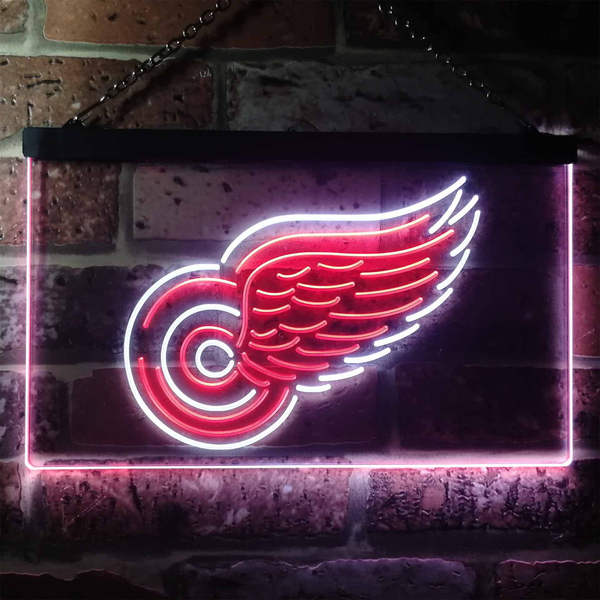 Detroit Red Wings LED Lighted Sign - White