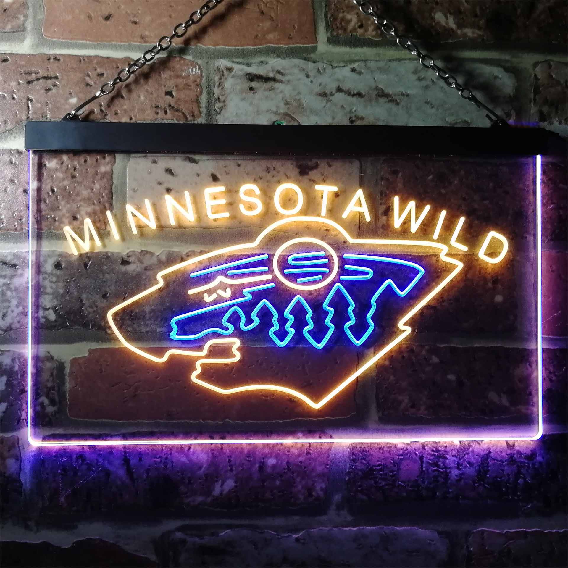 Minnesota Sport Team Wild Dual Color LED Neon Sign ProLedSign
