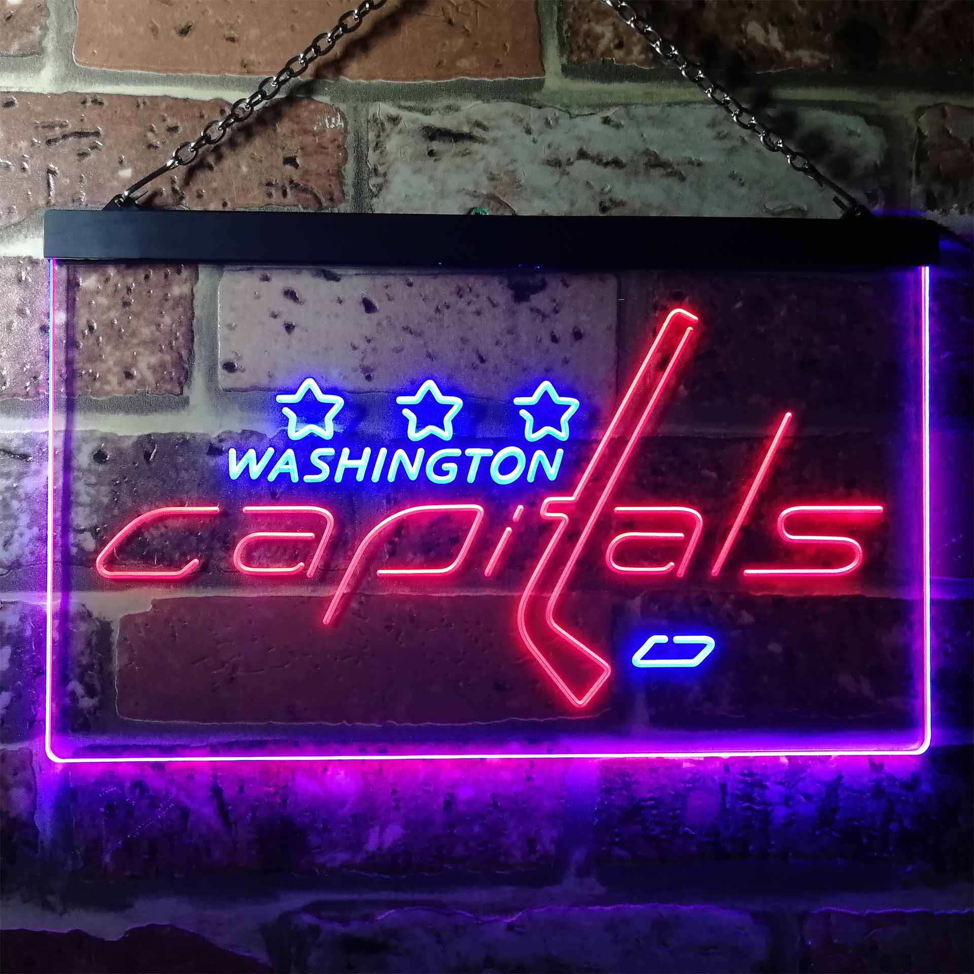 Washington Sport Team Capitals Script Dual Color LED Neon Sign ProLedSign