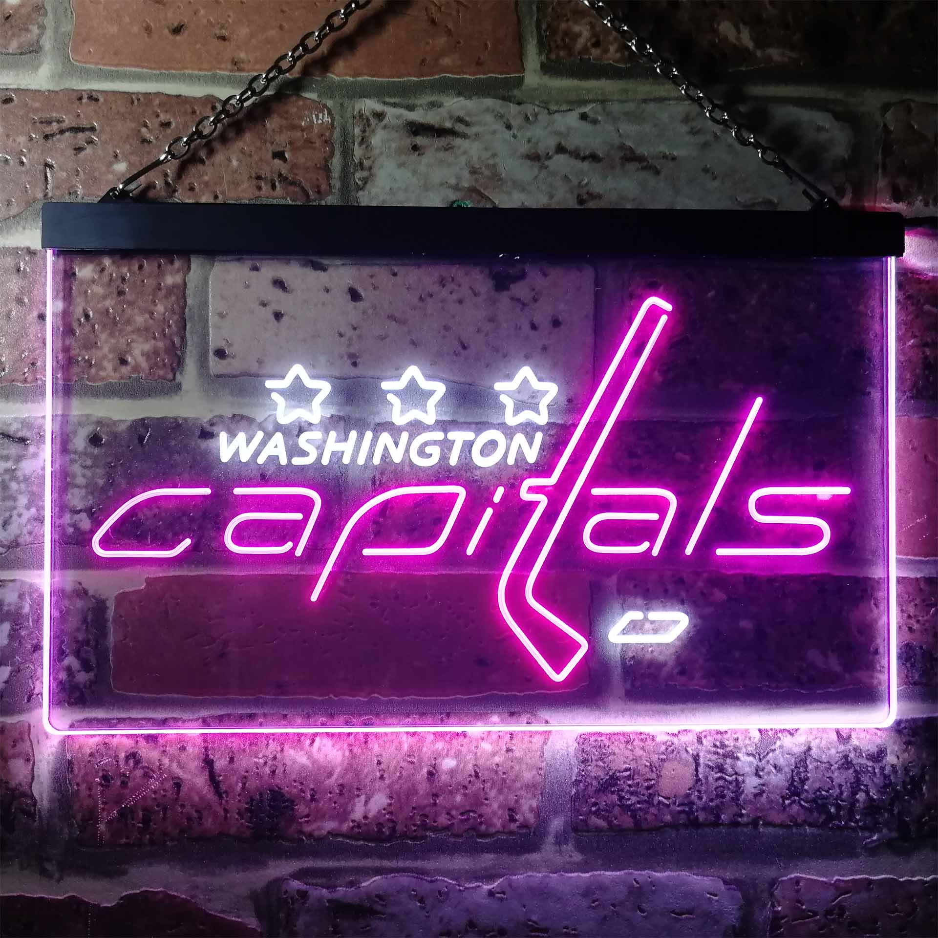 Washington Sport Team Capitals Script Dual Color LED Neon Sign ProLedSign