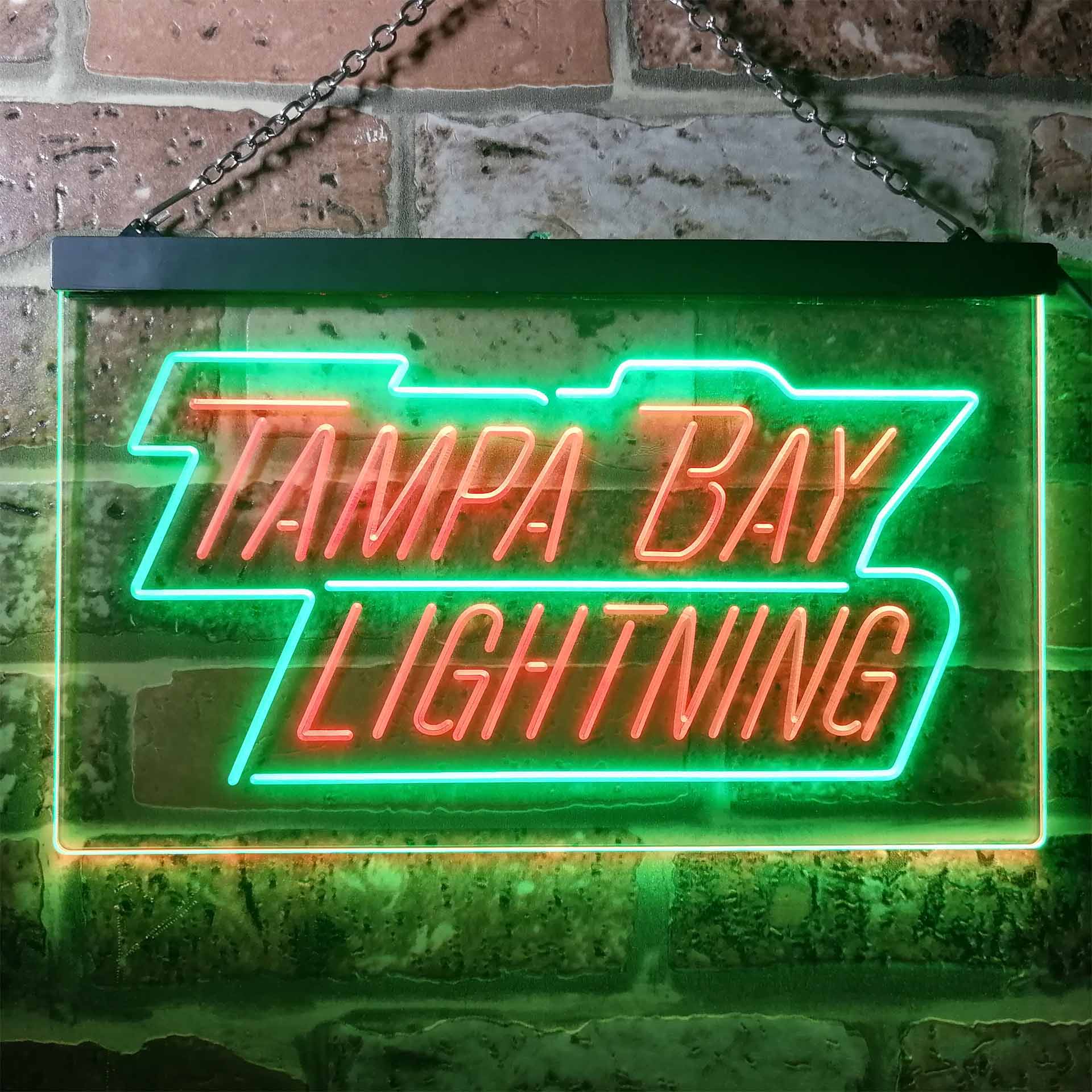 Tampa Bay Sport Team Lightning Script Dual Color LED Neon Sign ProLedSign