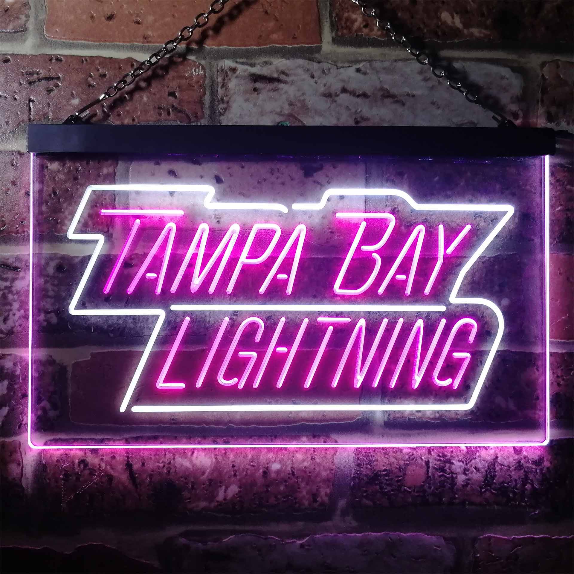 Tampa Bay Sport Team Lightning Script Dual Color LED Neon Sign ProLedSign
