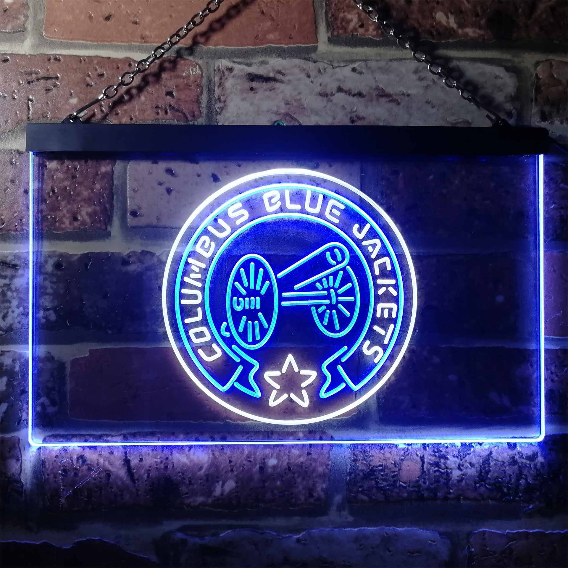 Columbus Sport Team Blue Jackets Dual Color LED Neon Sign ProLedSign