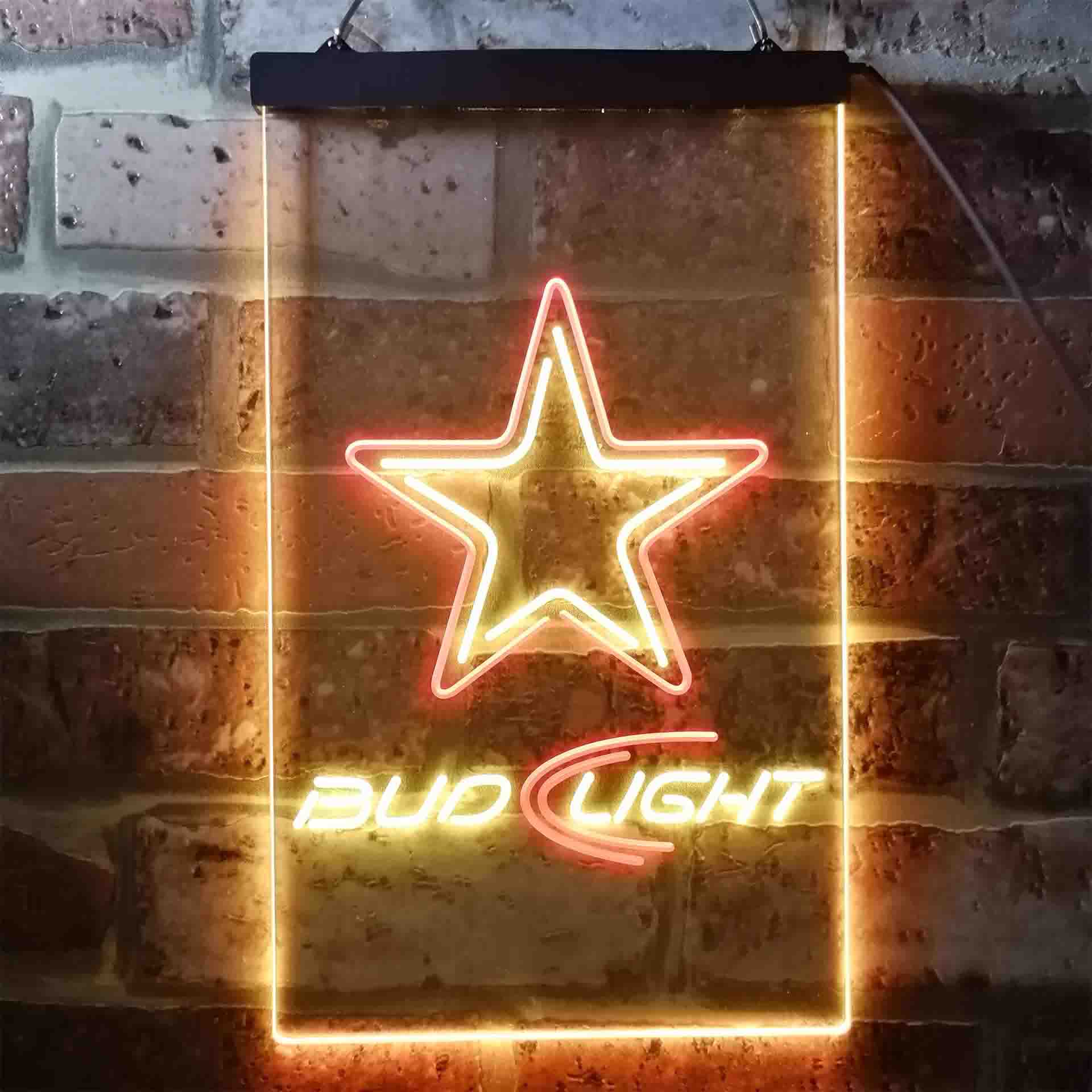 Bud Light Dallas Cowboys Dual Color LED Neon Sign ProLedSign