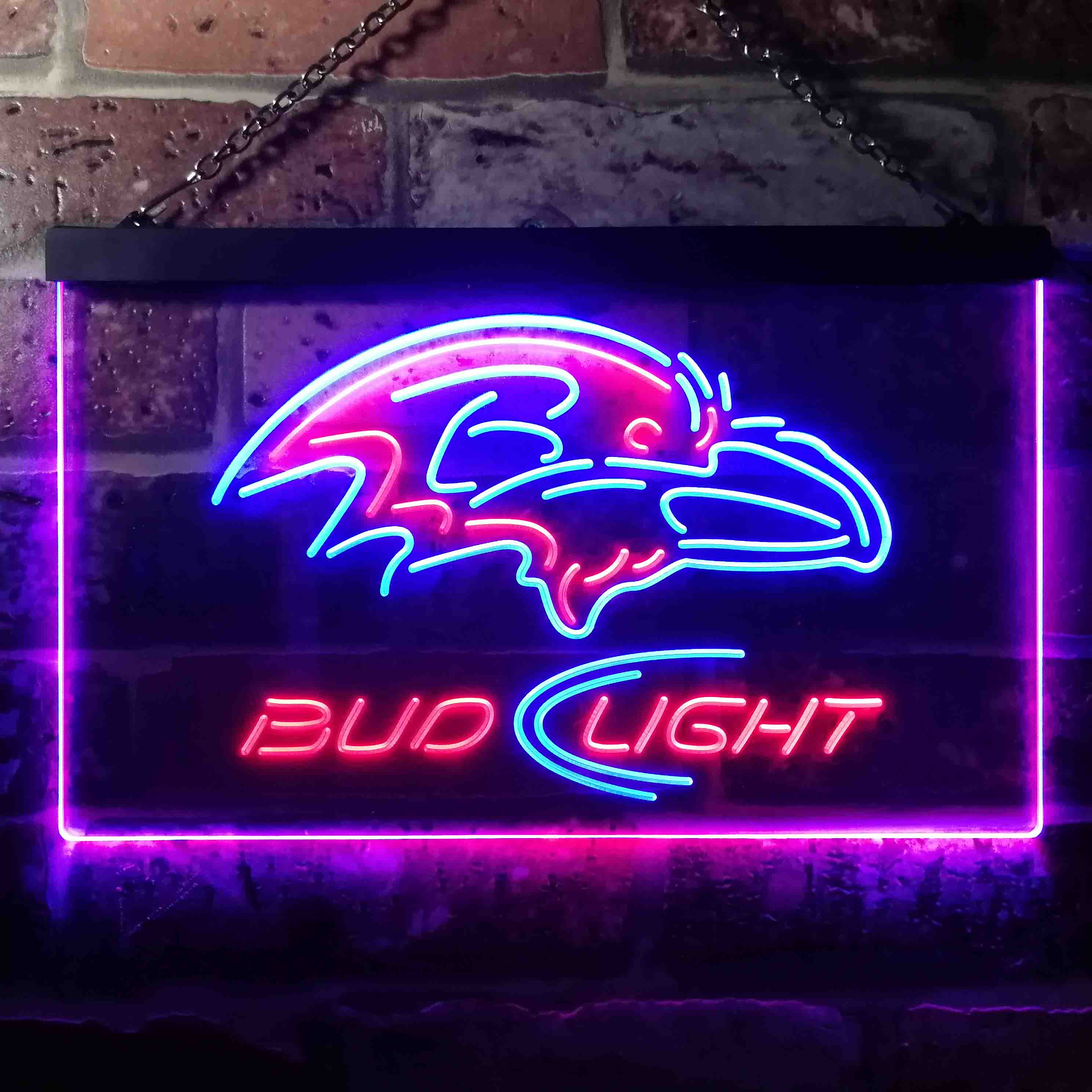 Baltimore Ravens Bud Light  Neon-Like LED Sign