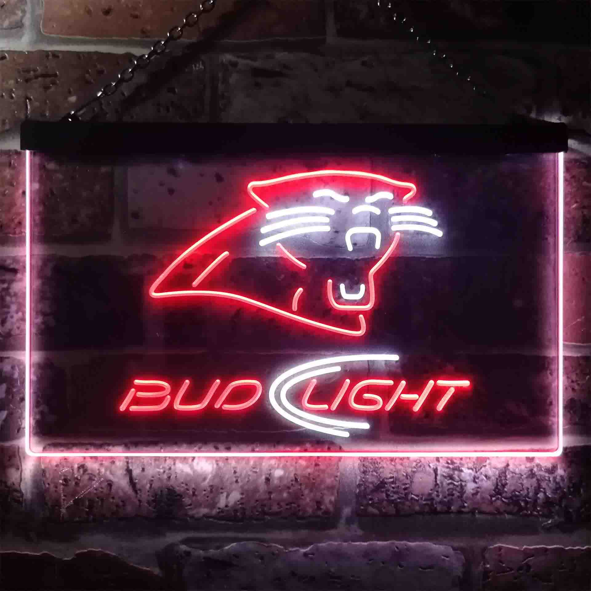 Bud Light Carolina Panthers Dual Color LED Neon Sign ProLedSign
