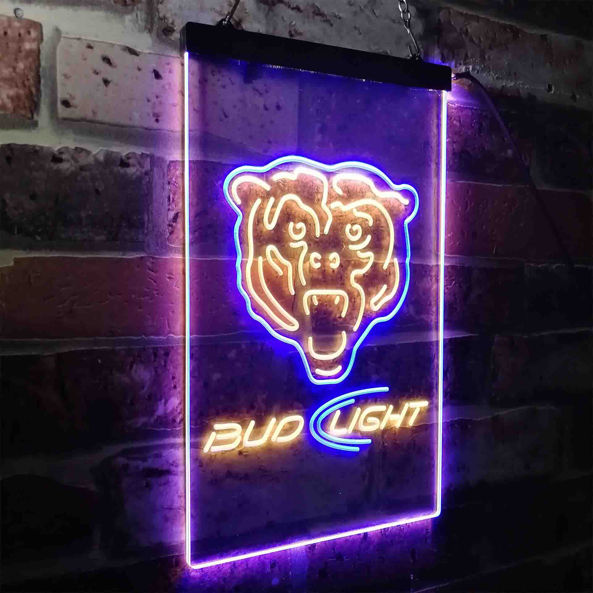 Chicago Bears Bud Light Neon-Like LED Sign