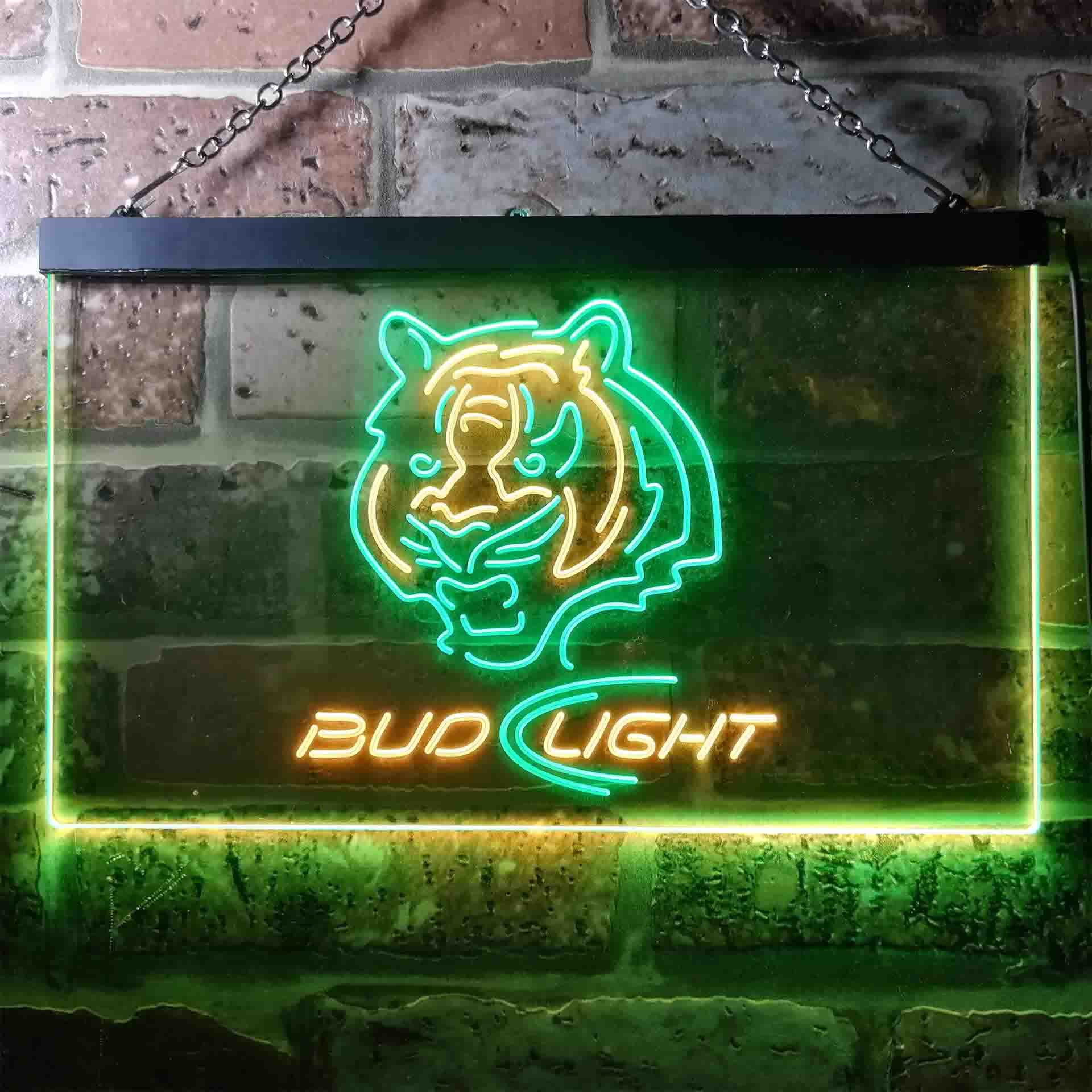 Bud Light Cincinnati Bengals Dual Color LED Neon Sign ProLedSign