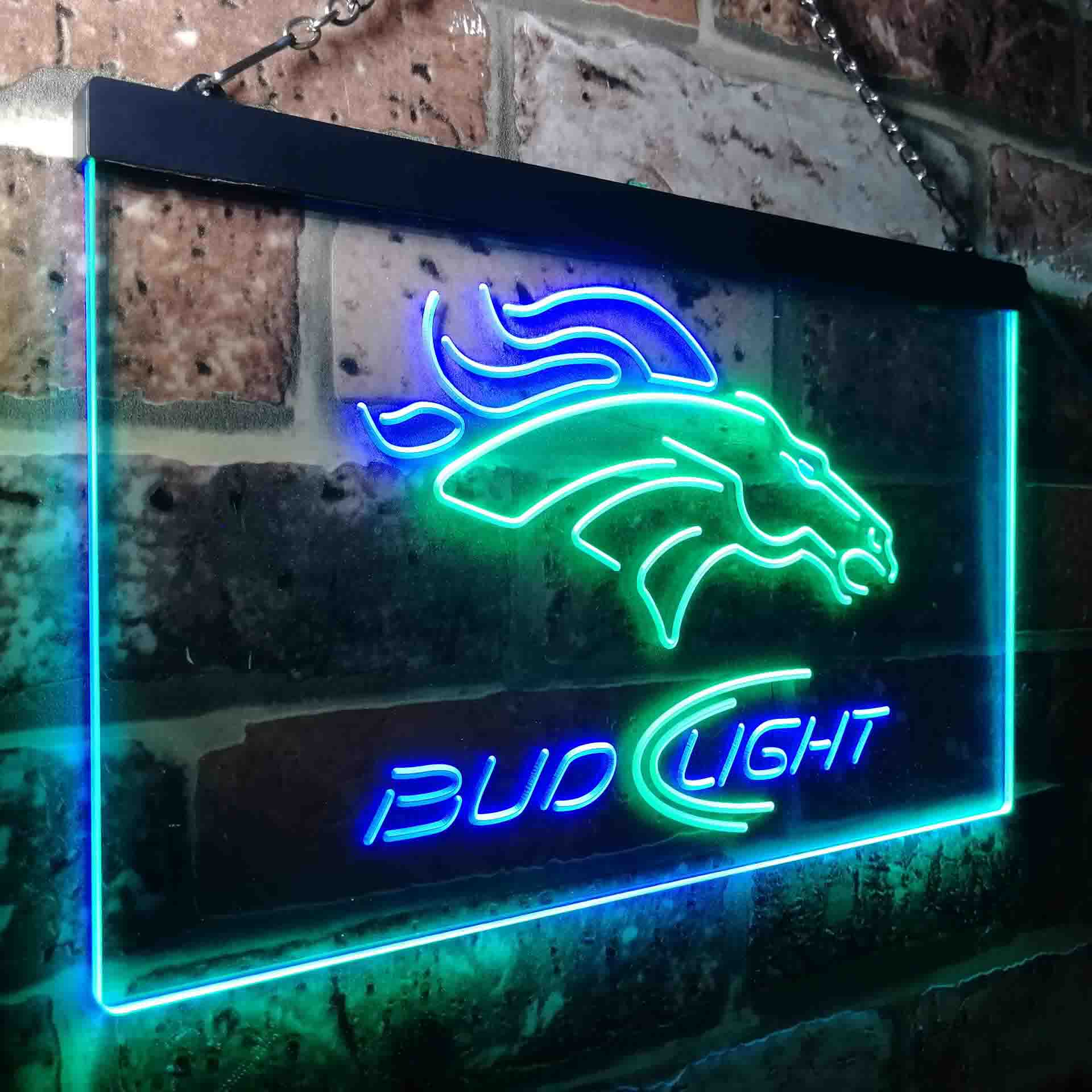 Denver Broncos Bud Light Neon-Like LED Sign