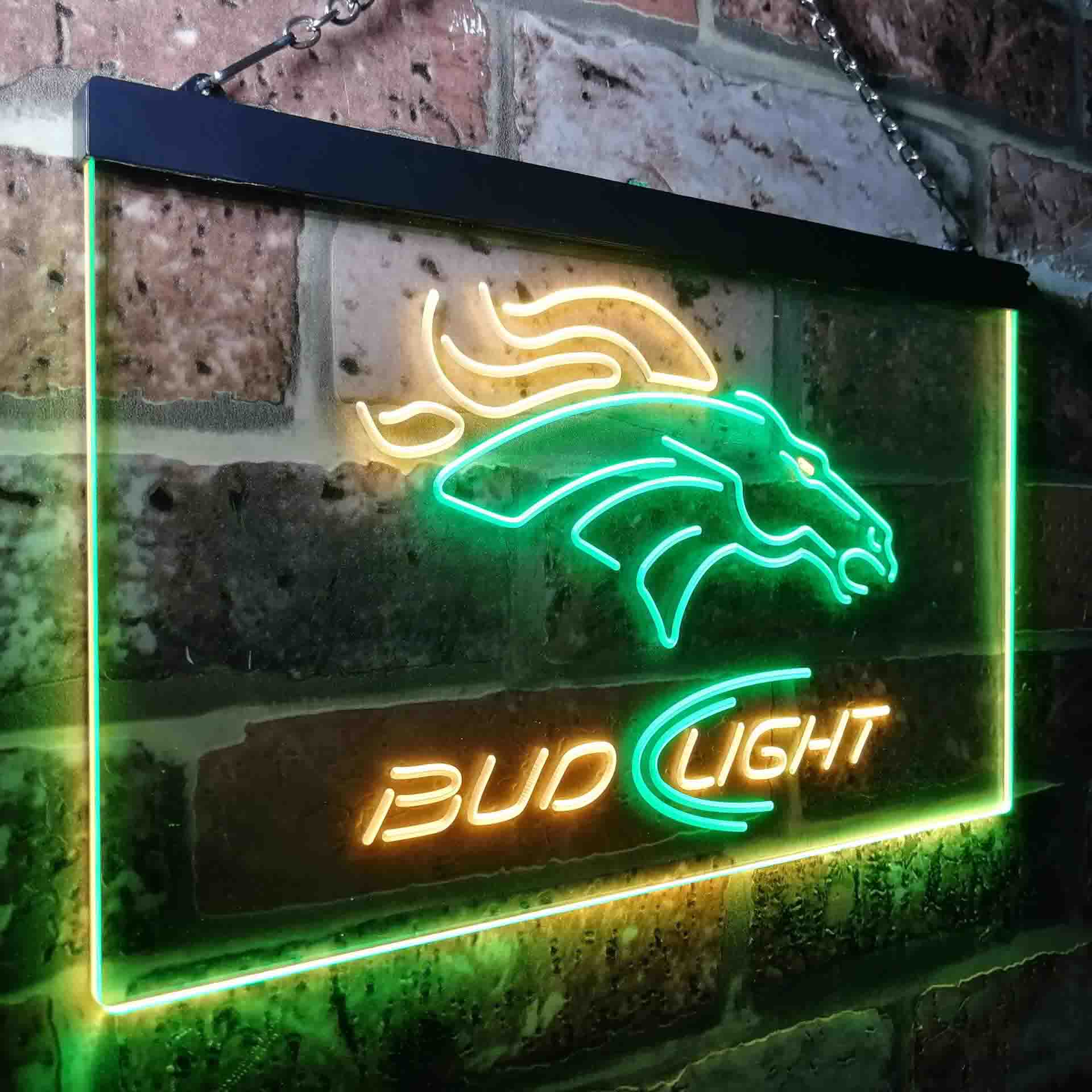 Denver Broncos Bud Light Neon-Like LED Sign