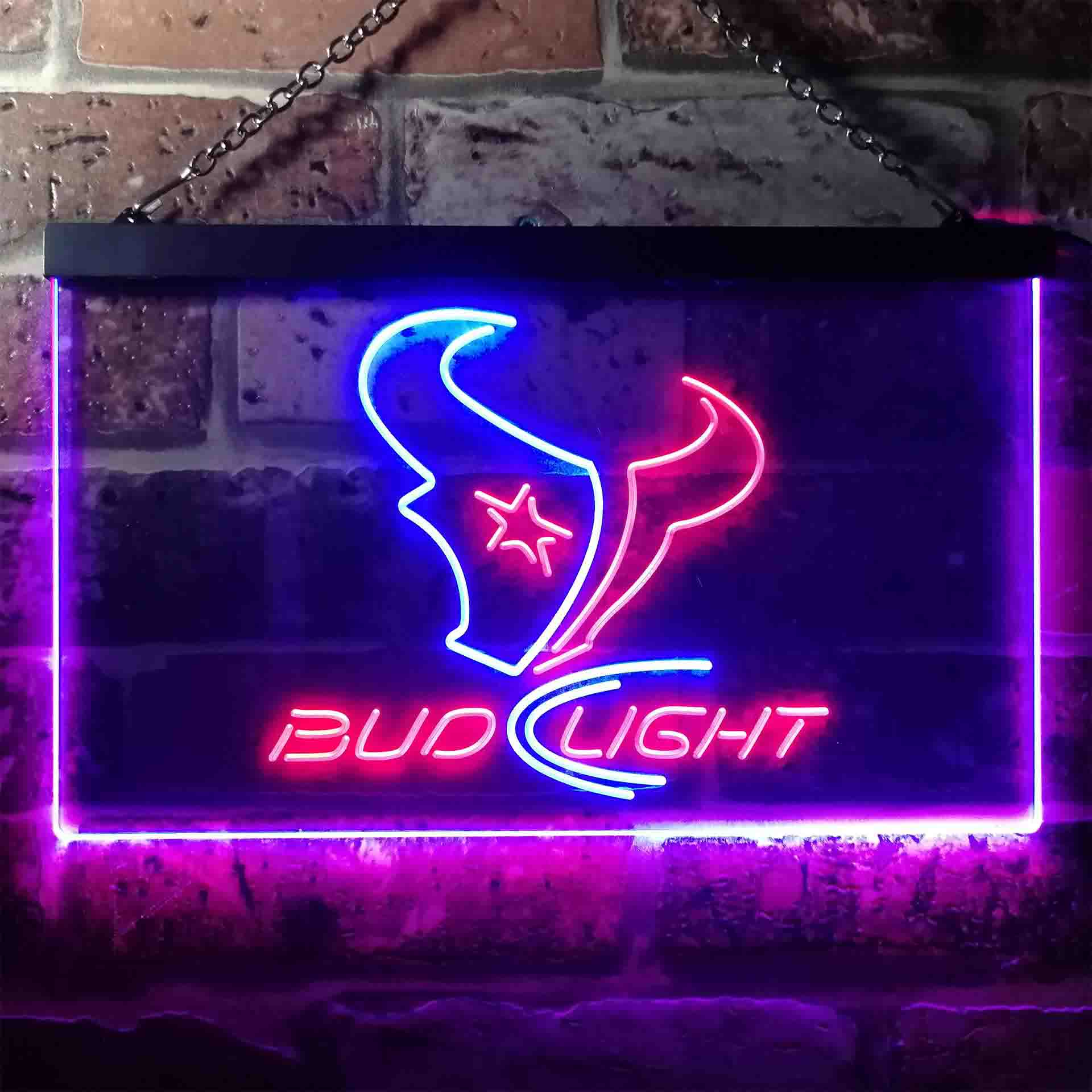 Houston Texans Bud Light Neon-Like LED Sign