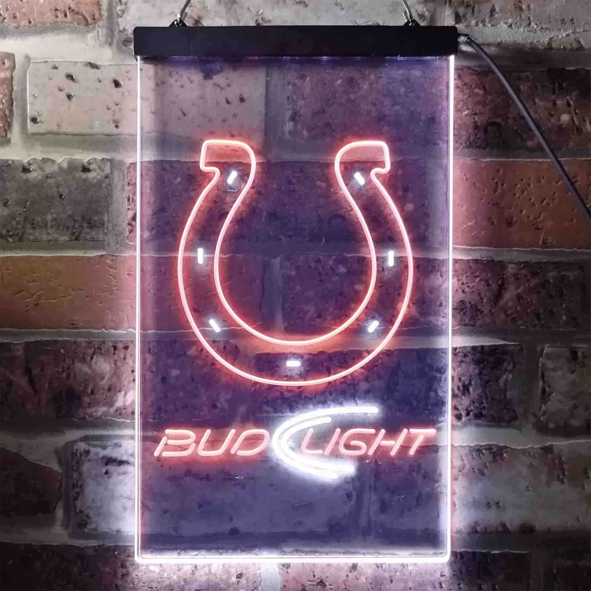 Bud Light Indianapolis Colts Dual Color LED Neon Sign ProLedSign