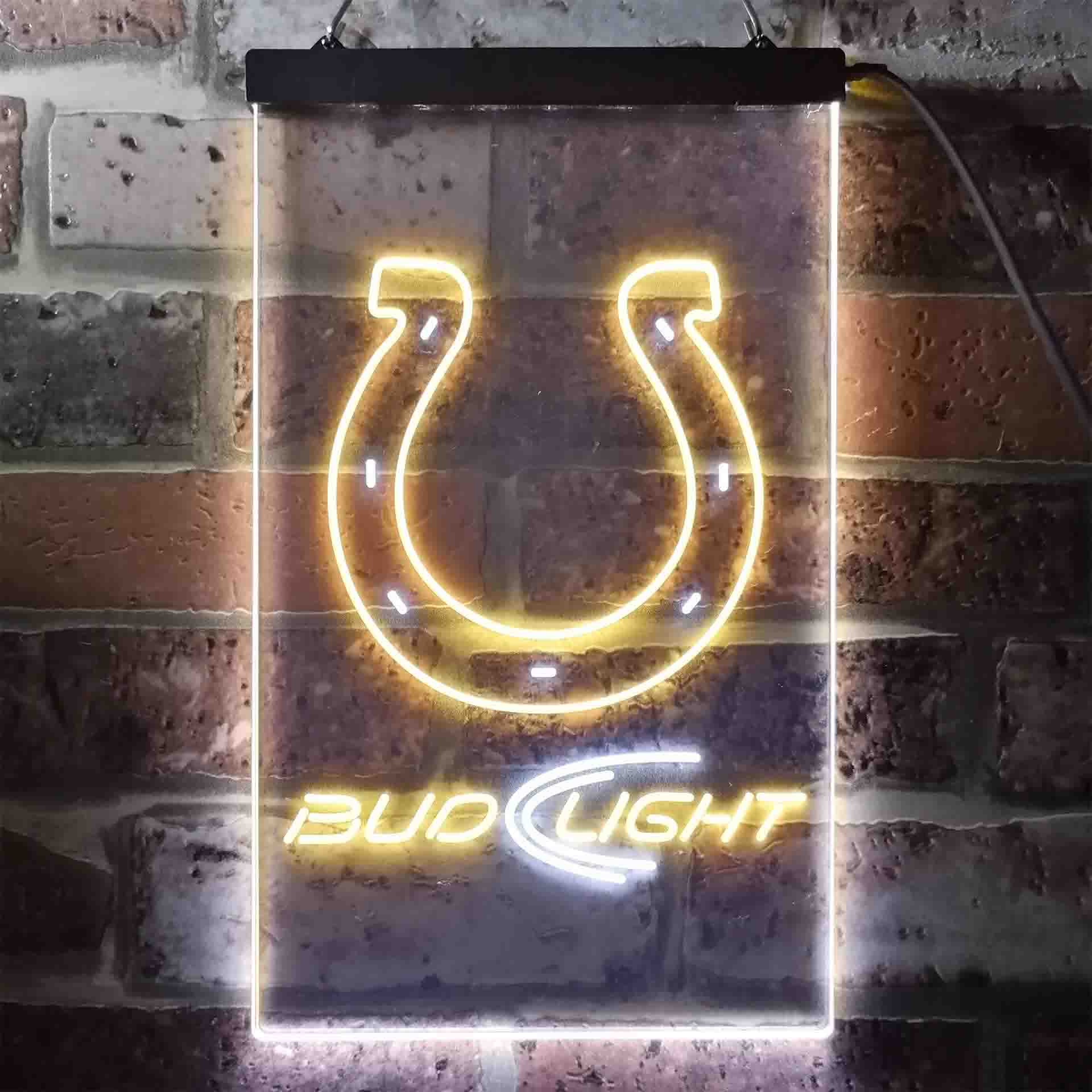 Bud Light Indianapolis Colts Dual Color LED Neon Sign ProLedSign