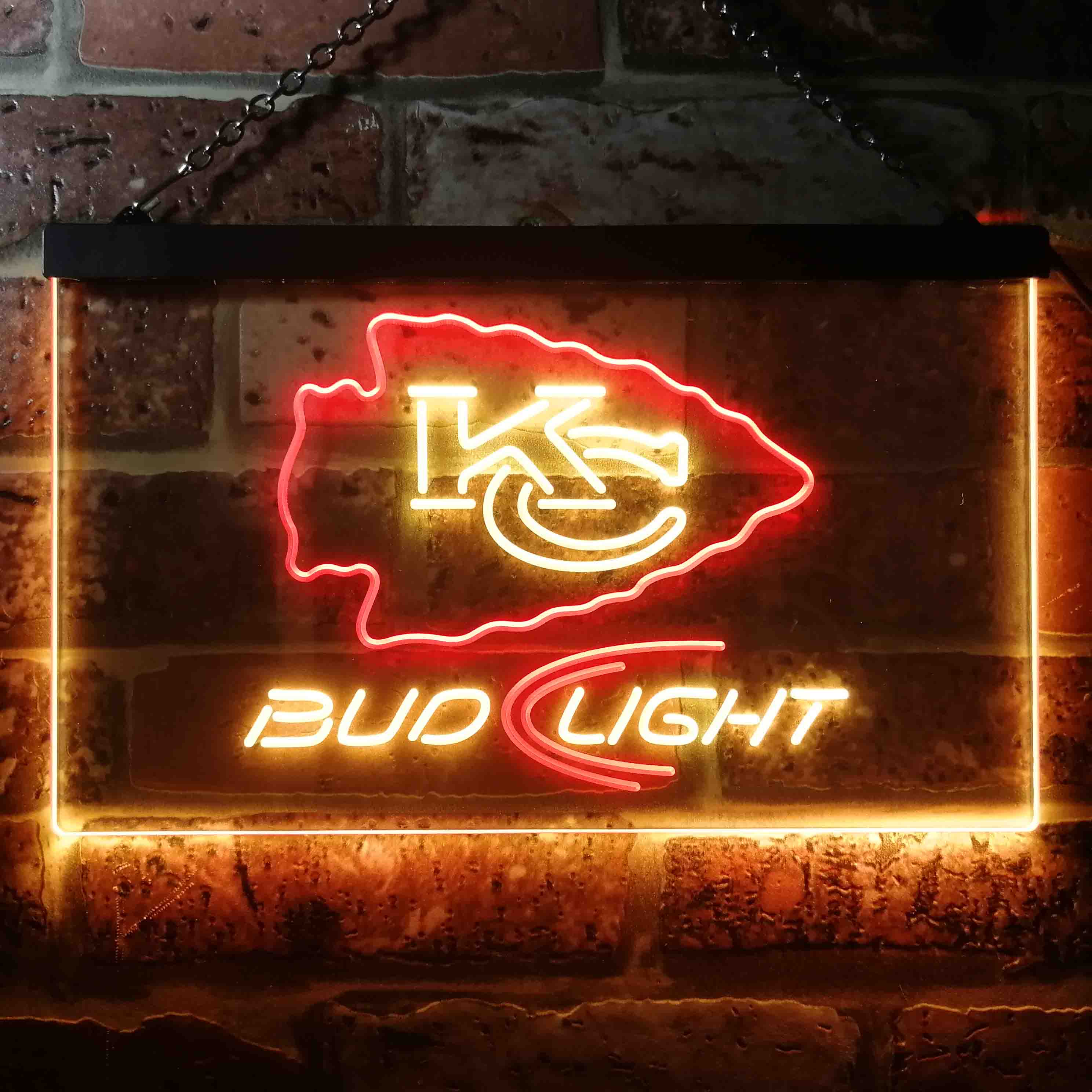 Bud Light Kansas City Chiefs Dual Color LED Neon Sign ProLedSign