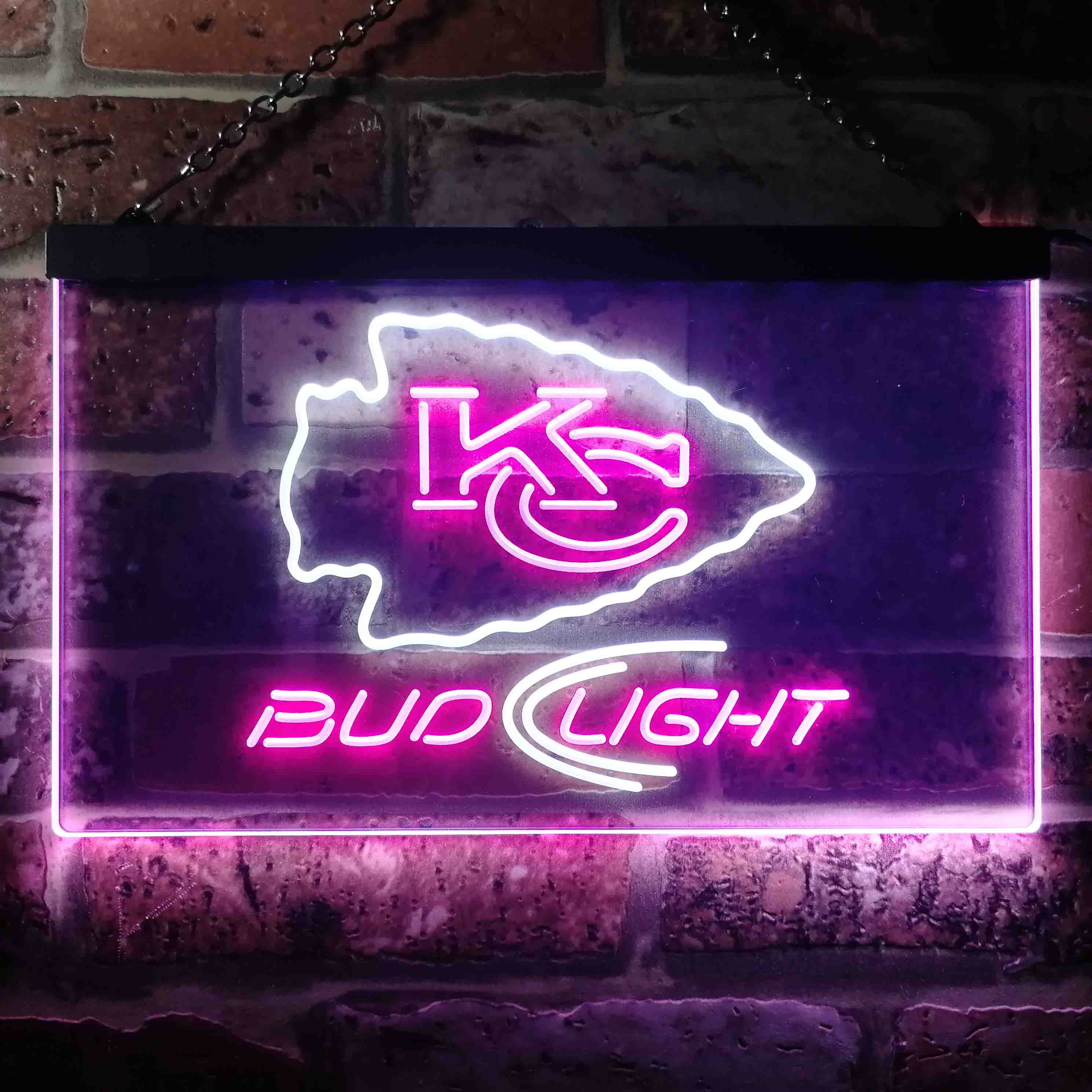 Bud Light Kansas City Chiefs Dual Color LED Neon Sign ProLedSign