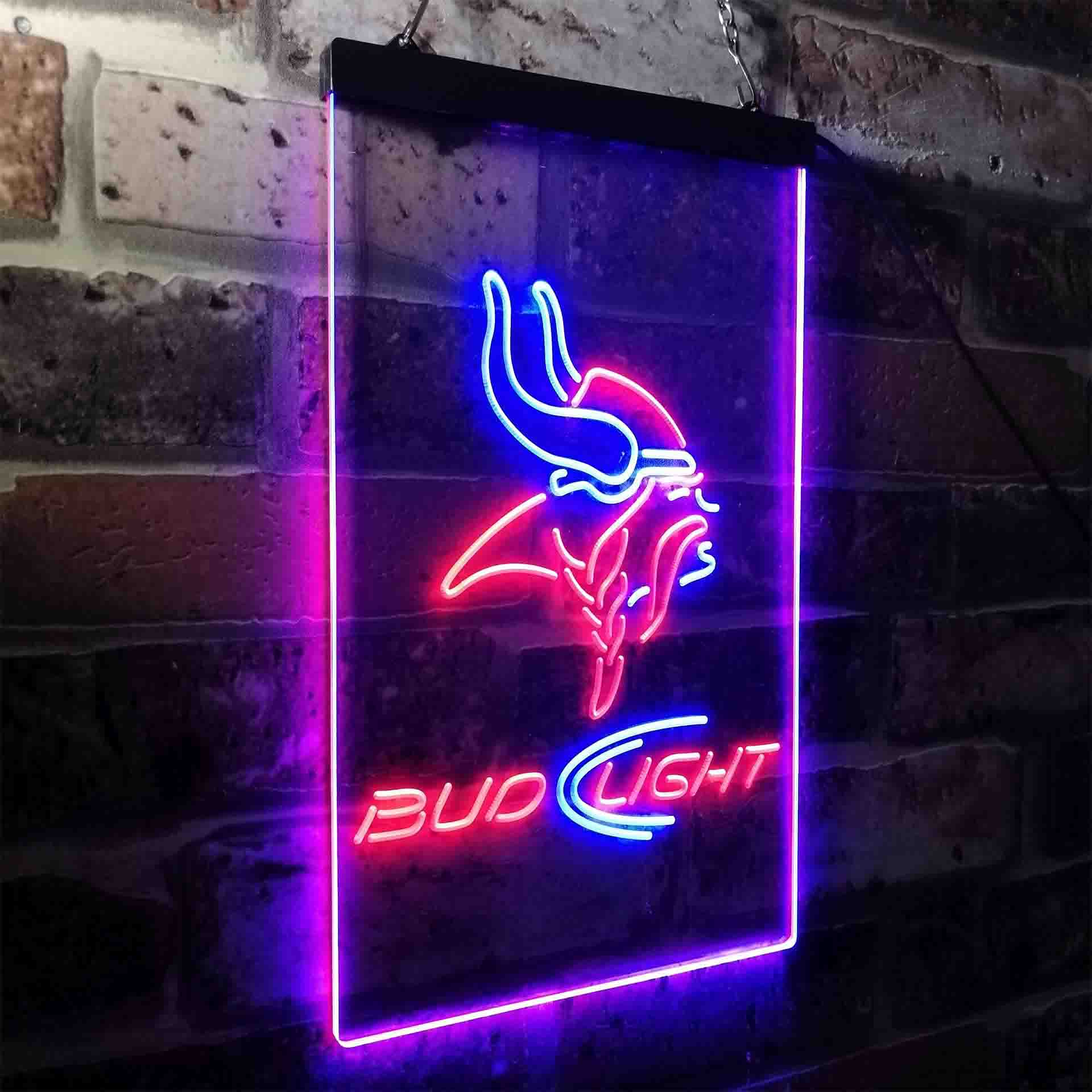 Minnesota Vikings Bud Light Neon-Like LED Sign