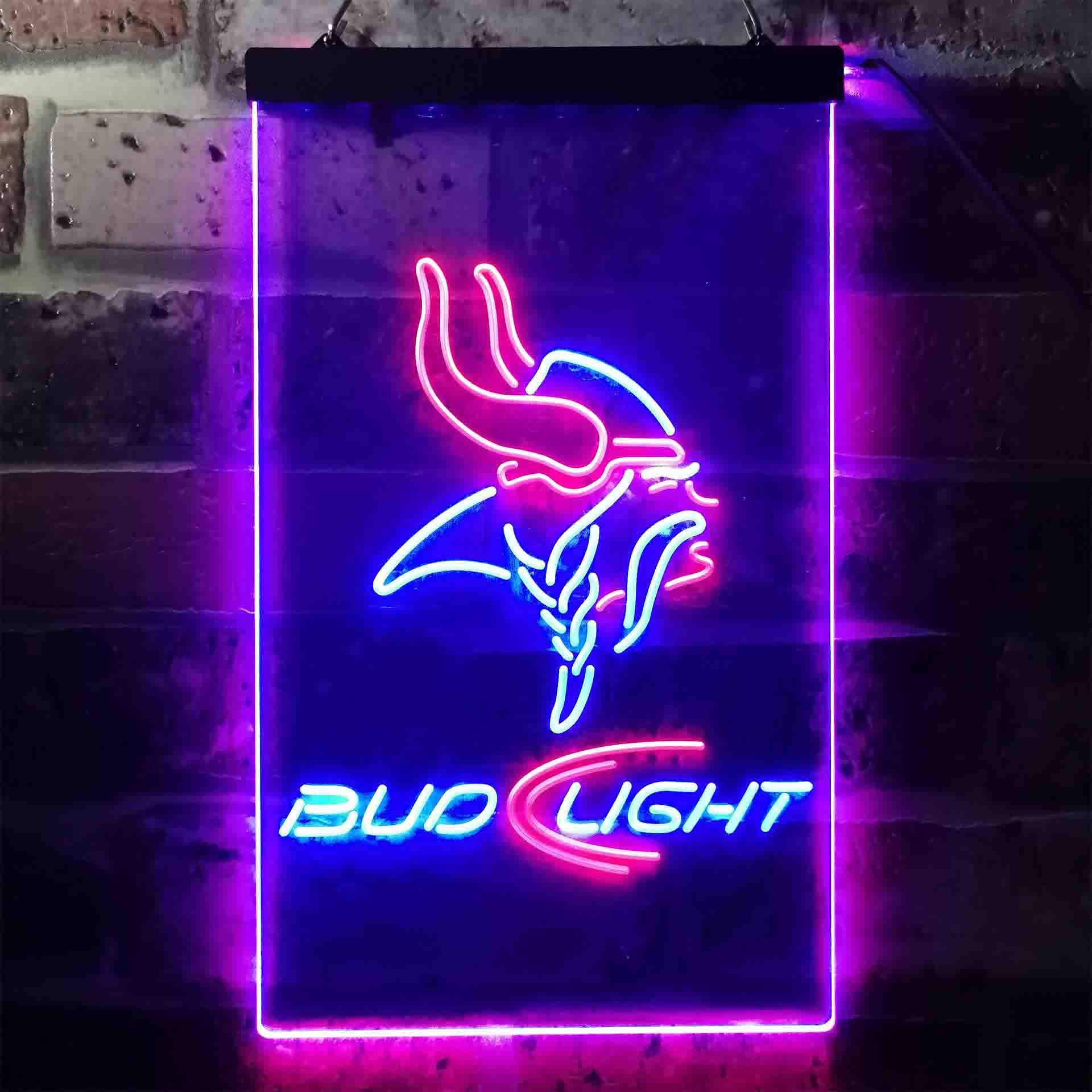 Minnesota Vikings Bud Light Neon-Like LED Sign