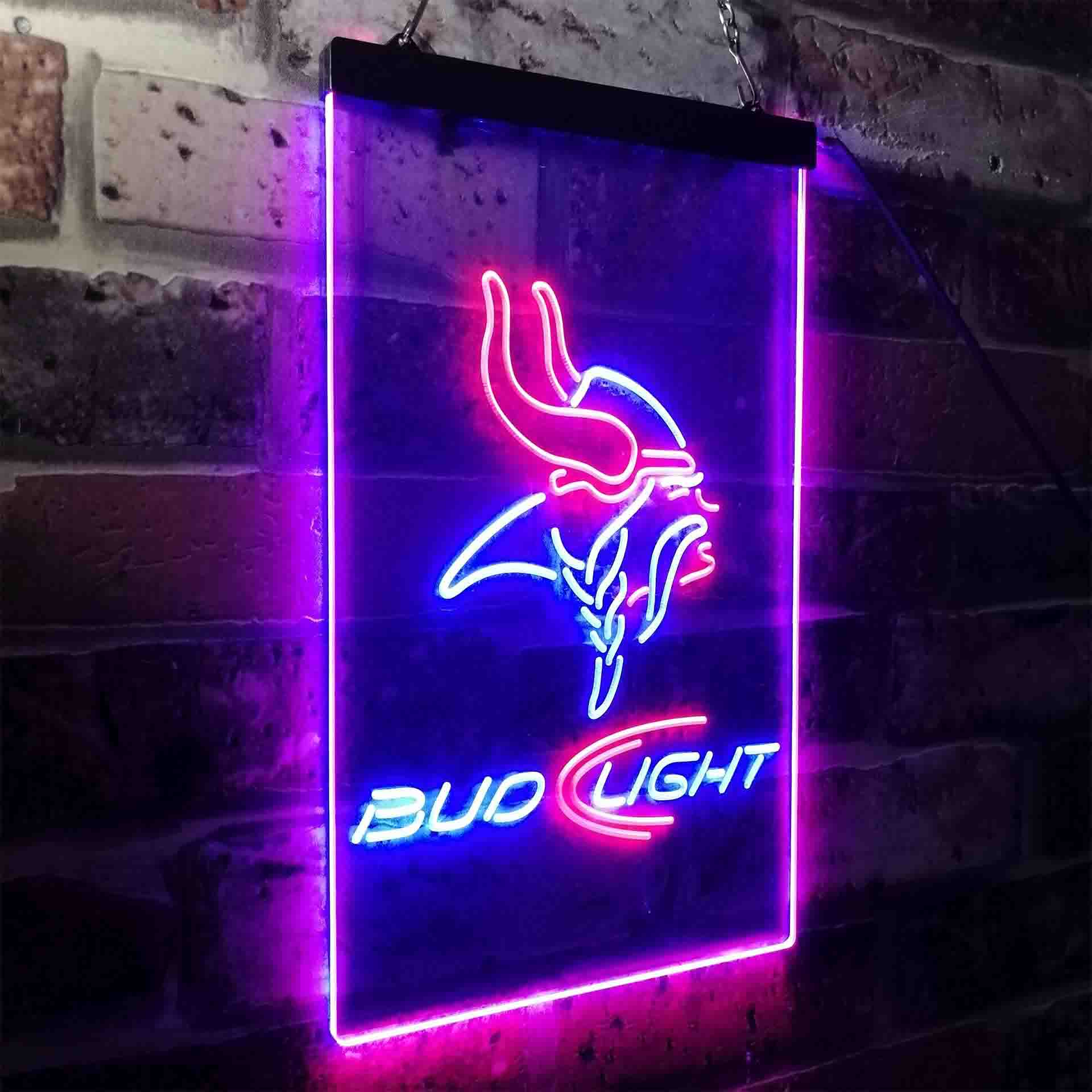 Minnesota Vikings Bud Light Neon-Like LED Sign