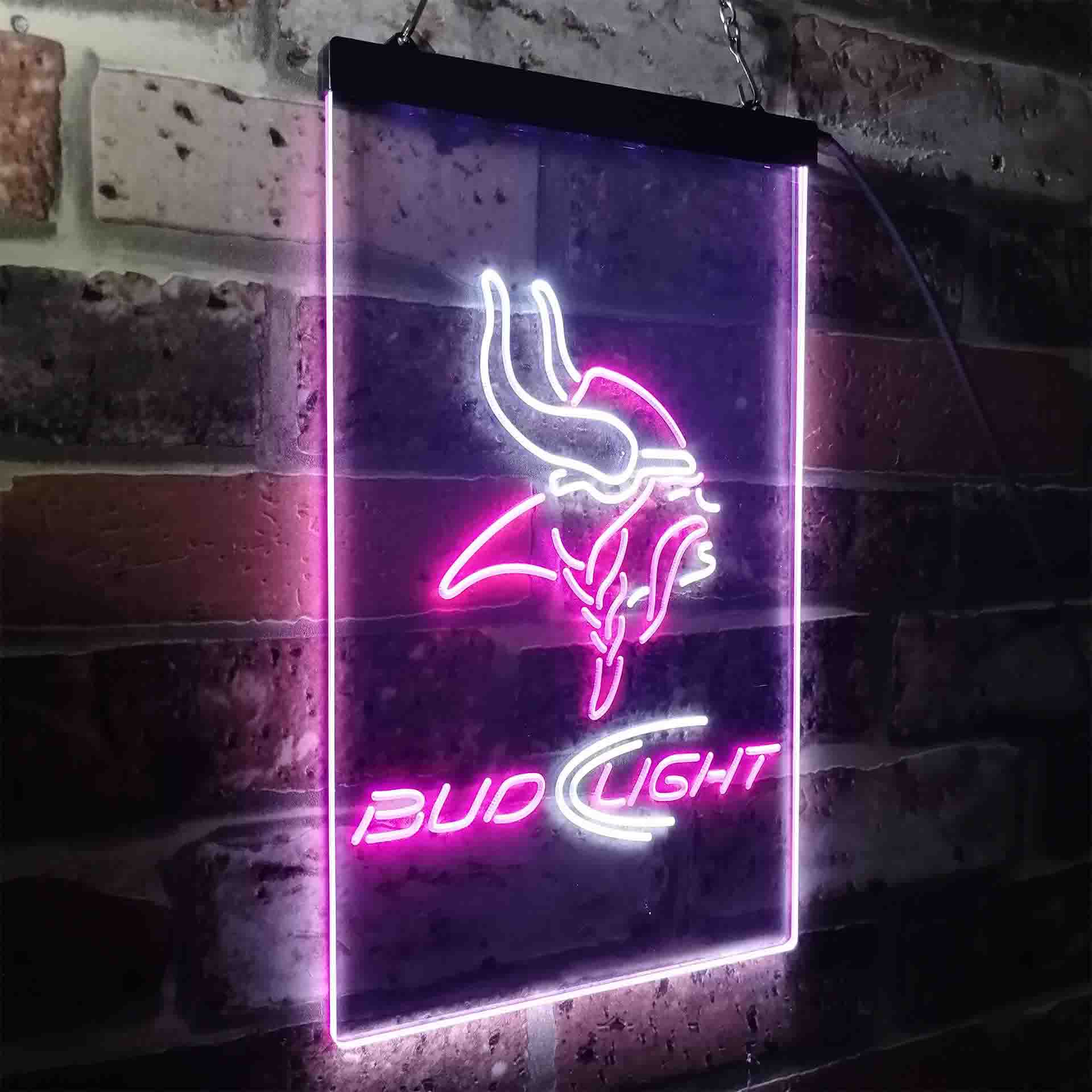 Minnesota Vikings Bud Light Neon-Like LED Sign