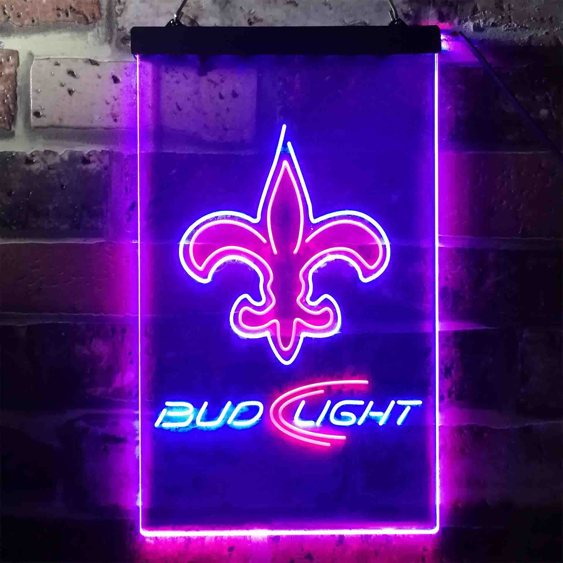 New Orleans Saints Bud Light Neon-Like LED Sign - ProLedSign