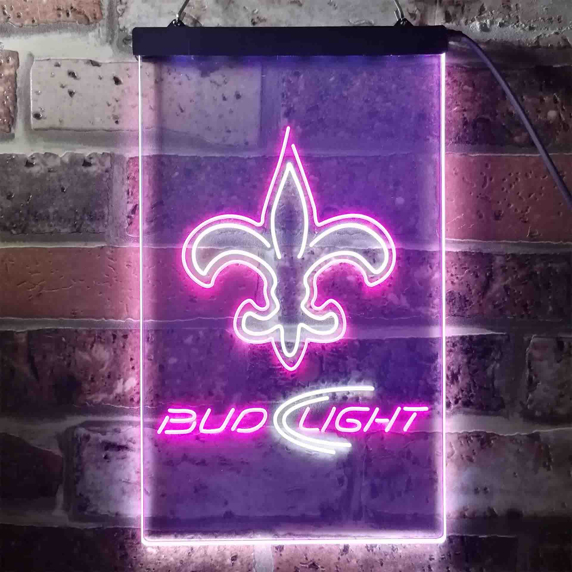 New Orleans Saints Bud Light Neon-Like LED Sign - ProLedSign