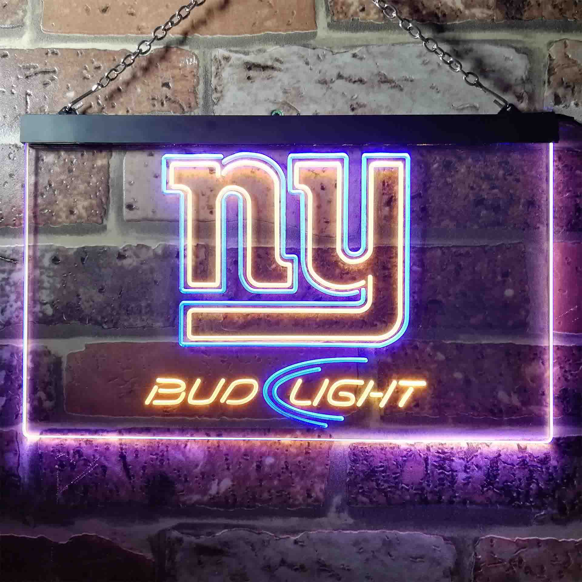 Bud Light New York Giants Dual Color LED Neon Sign ProLedSign