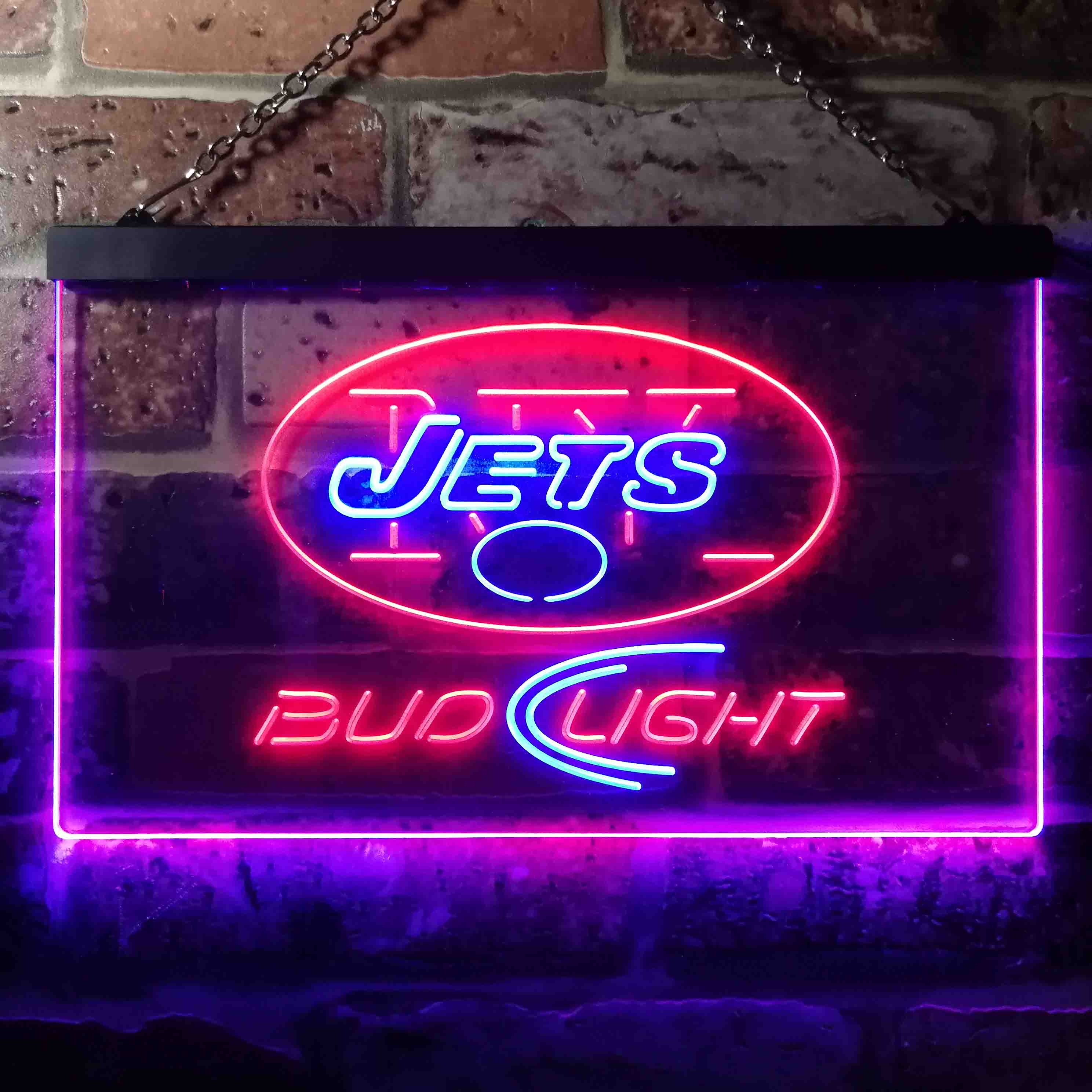 New York Jets Bud Light Neon-Like LED Sign