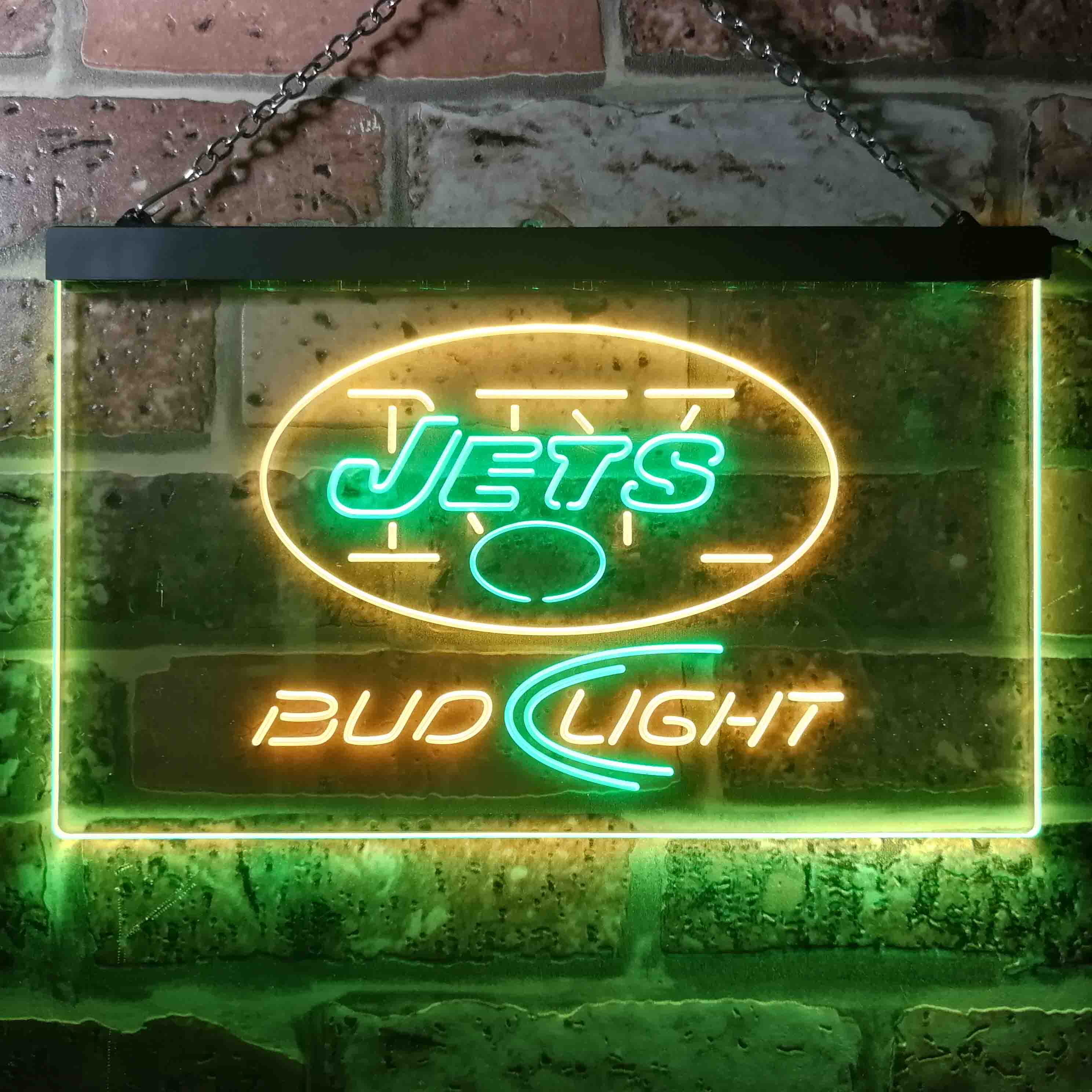 New York Jets Bud Light Neon-Like LED Sign