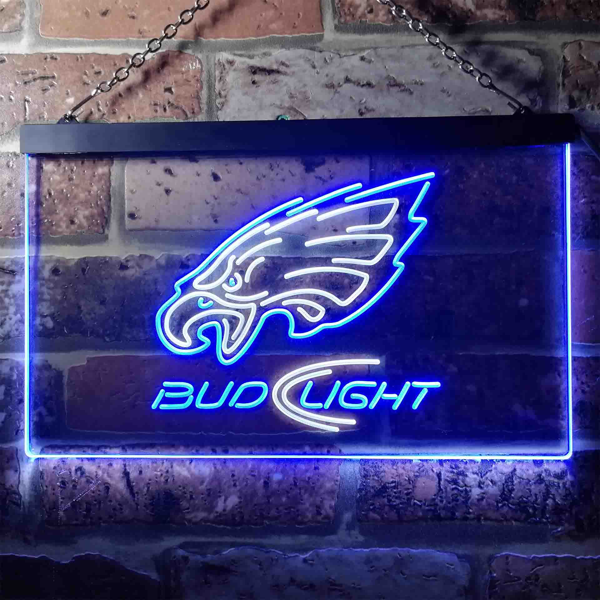 Bud Light Philadelphia Eagles Dual Color LED Neon Sign ProLedSign