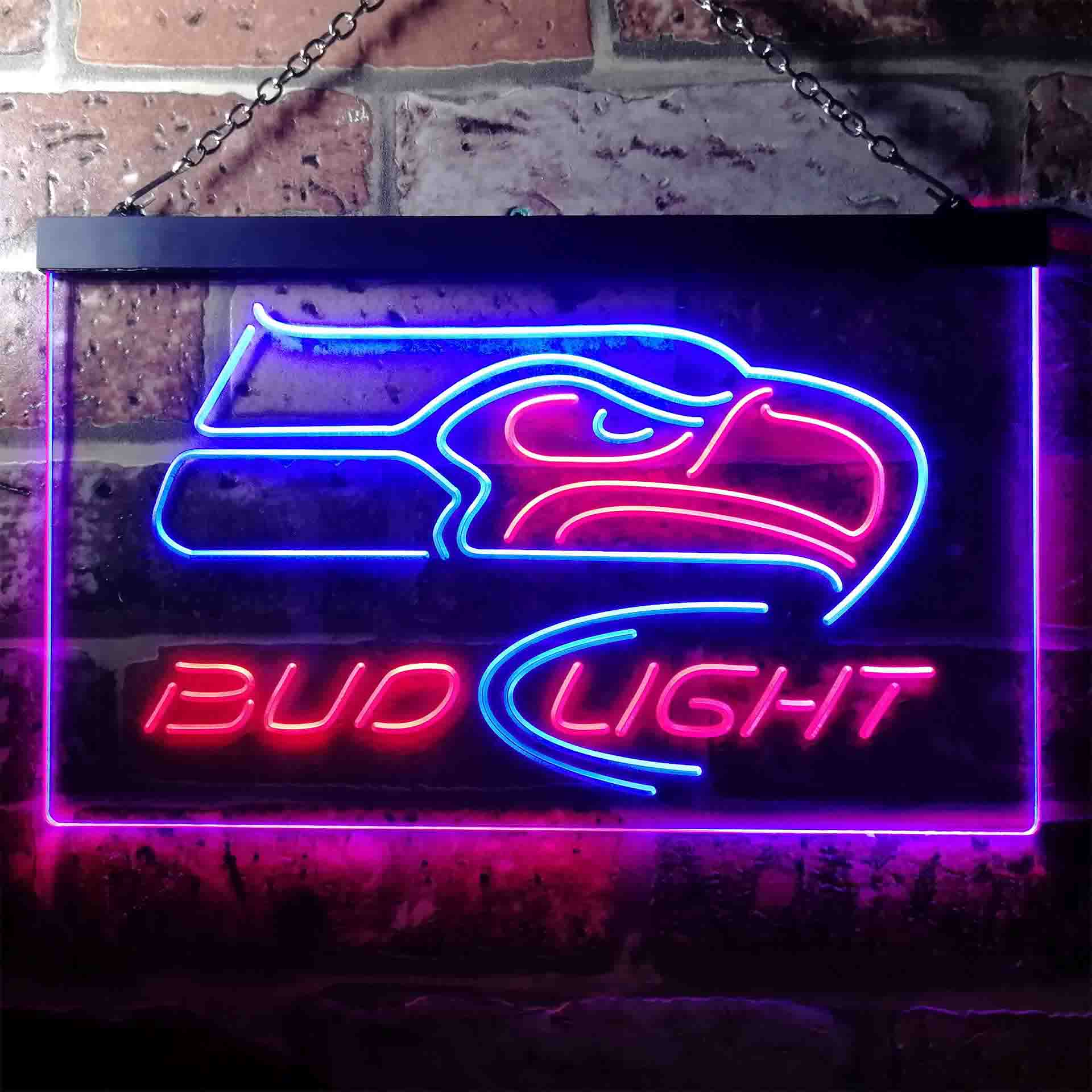 Seattle Seahawks Bud Light Neon-Like LED Sign